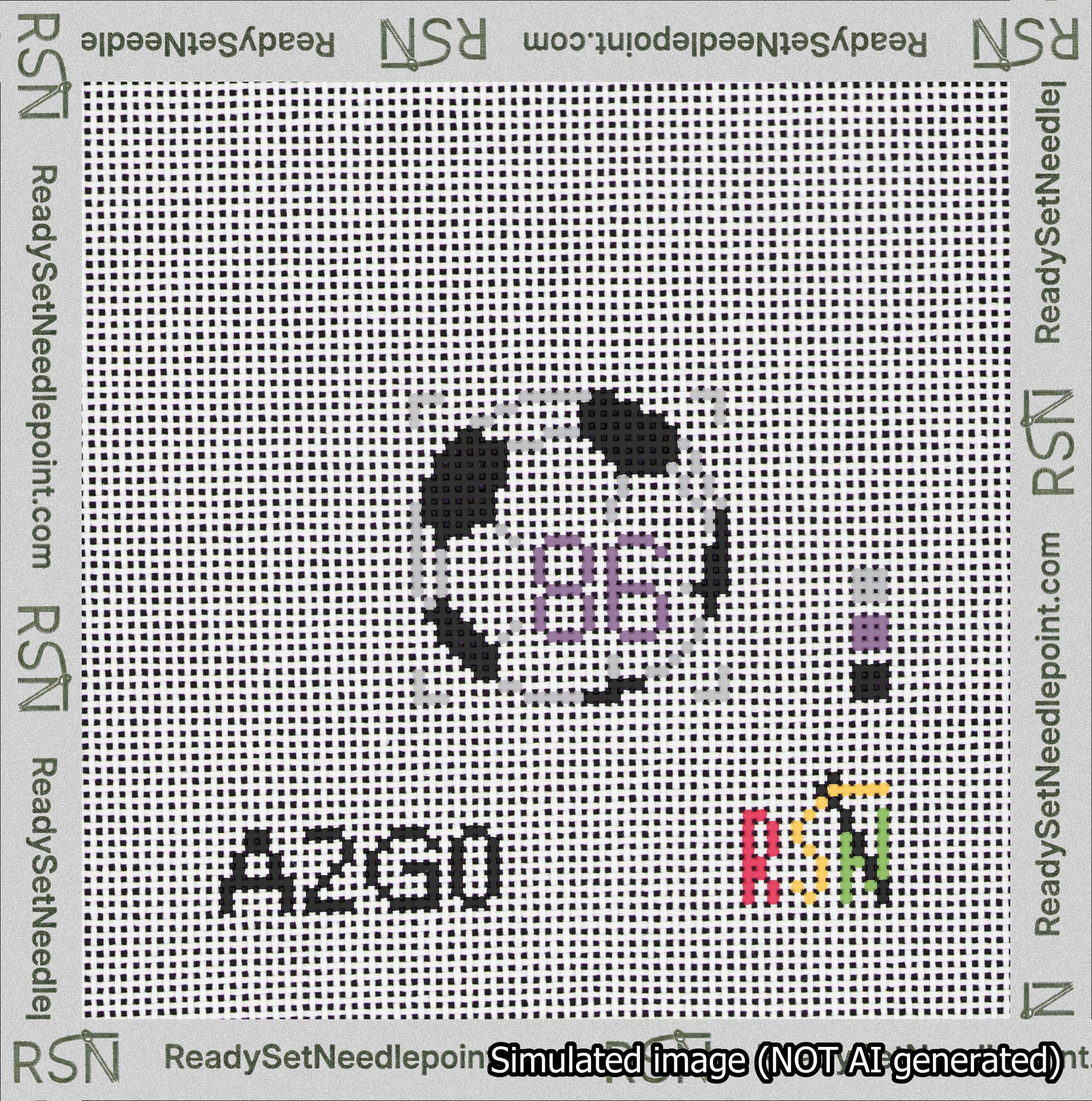 Soccer Ball Bag Charm Purple 50-99 Needlepoint Canvas Design