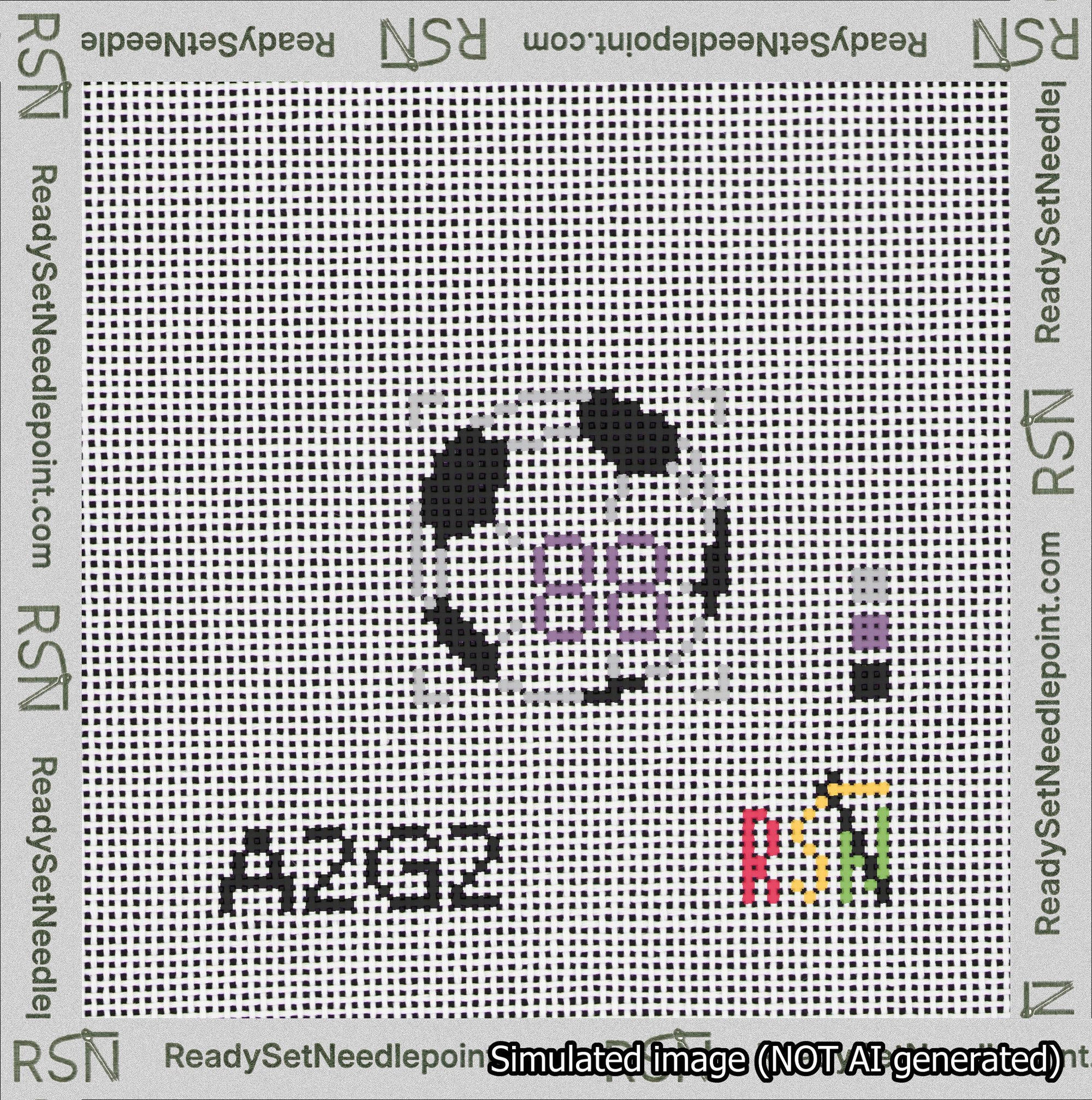 Soccer Ball Bag Charm Purple 50-99 Needlepoint Canvas Design