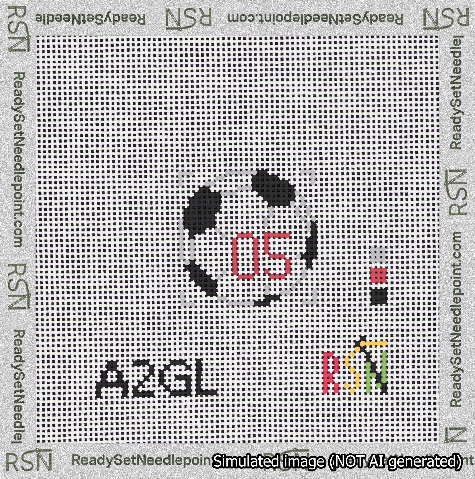 Soccer Ball Bag Charm Red 0-49 Needlepoint Canvas Design