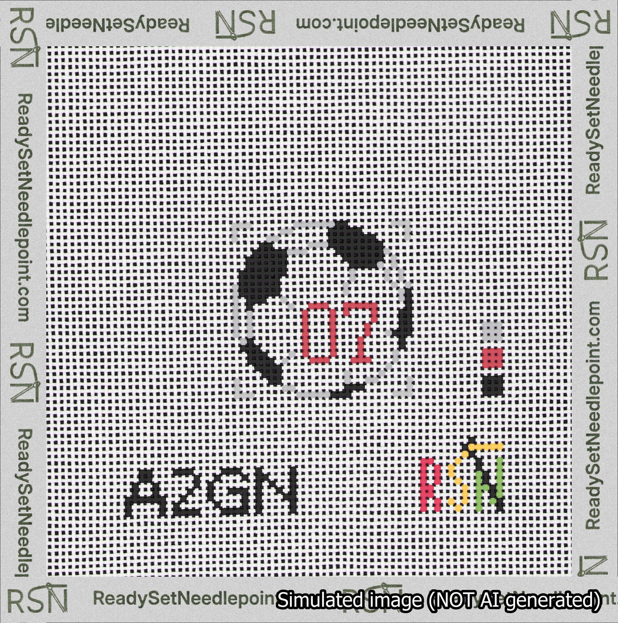 Soccer Ball Bag Charm Red 0-49 Needlepoint Canvas Design