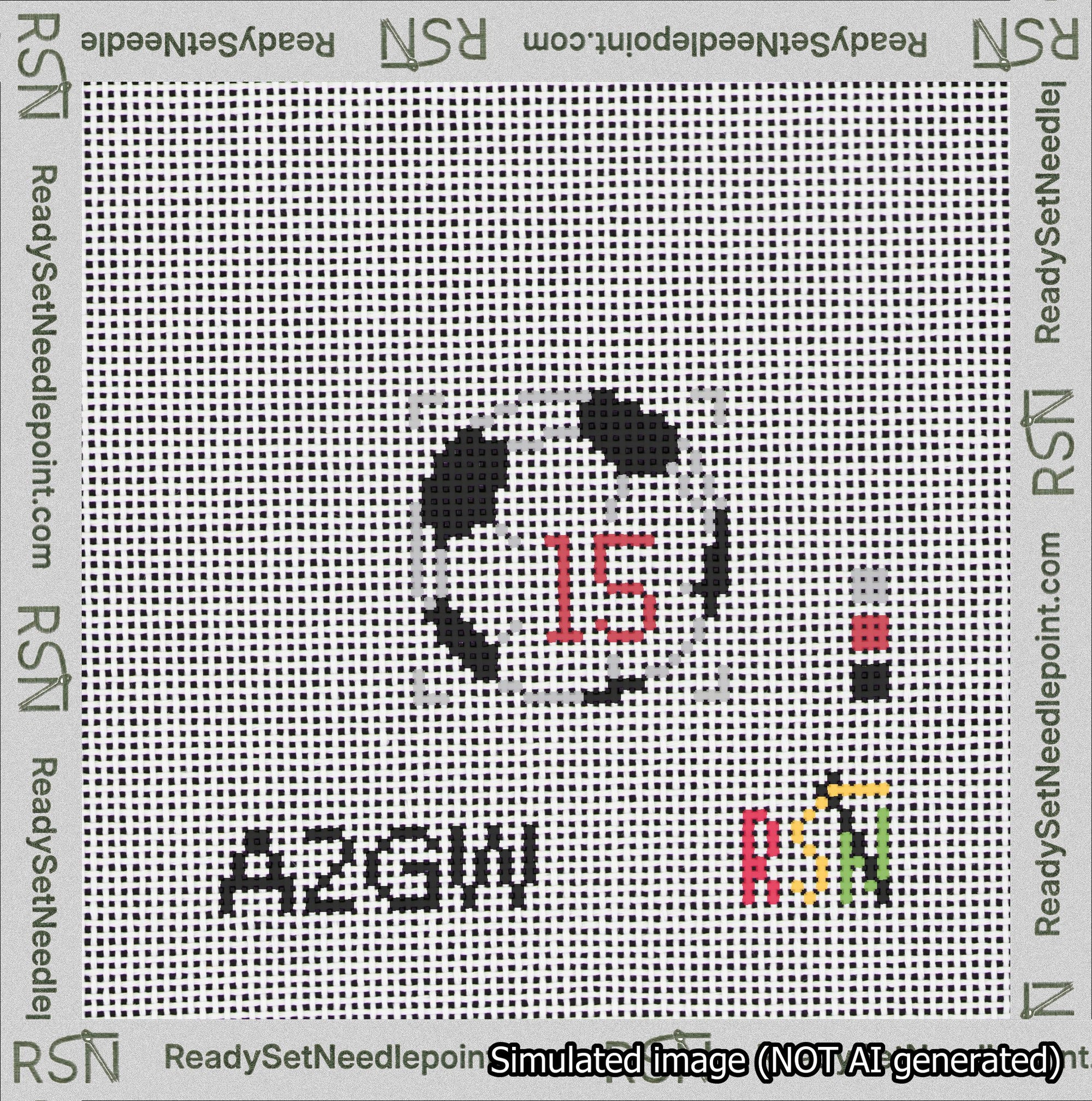 Soccer Ball Bag Charm Red 0-49 Needlepoint Canvas Design