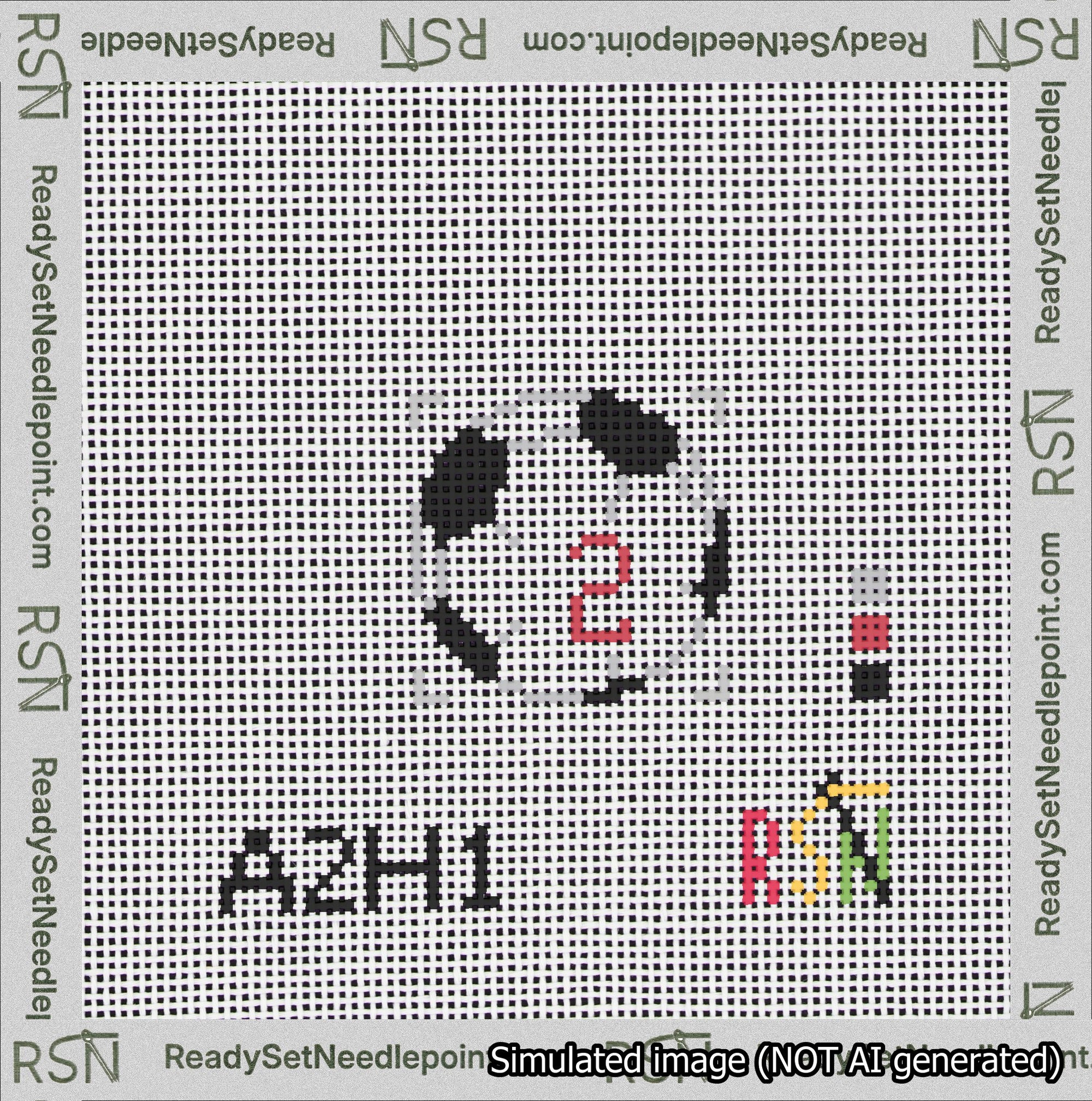 Soccer Ball Bag Charm Red 0-49 Needlepoint Canvas Design