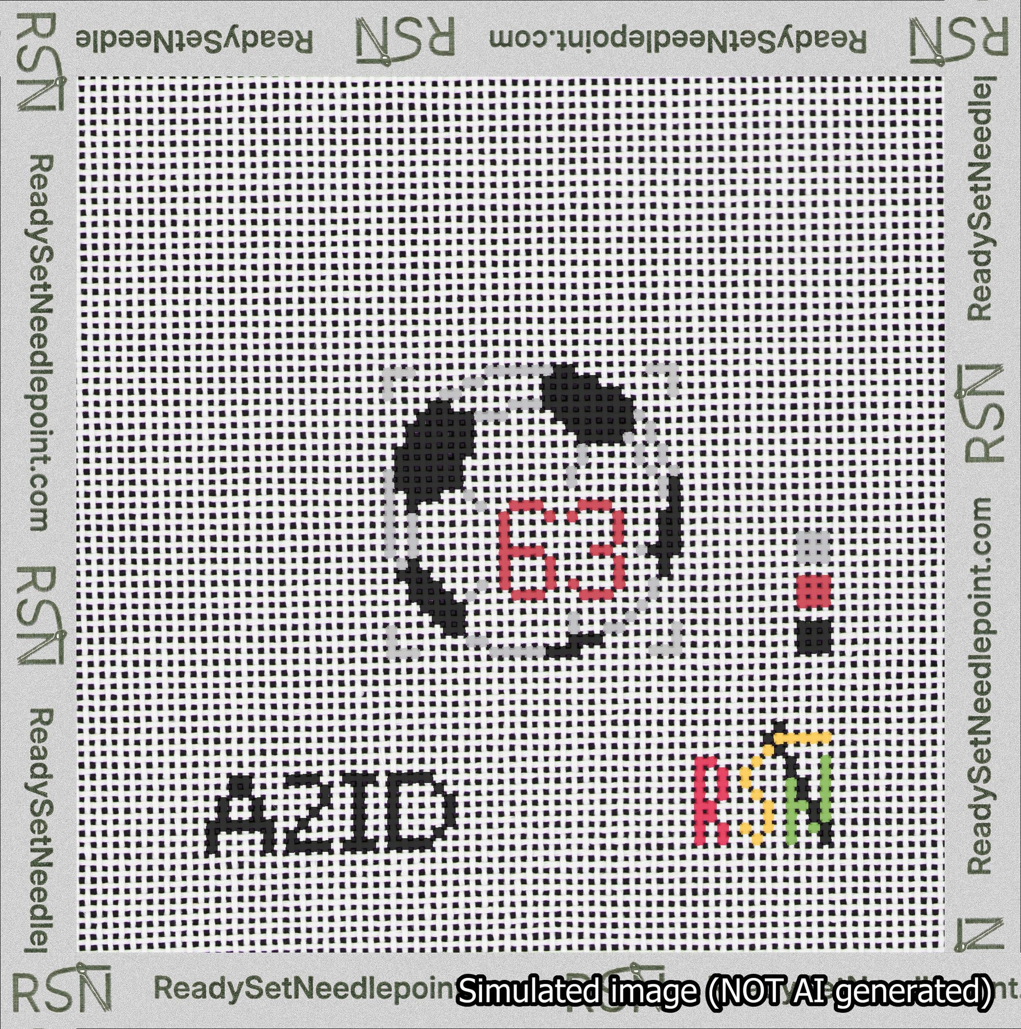 Soccer Ball Bag Charm Red 50-99 Needlepoint Canvas Design