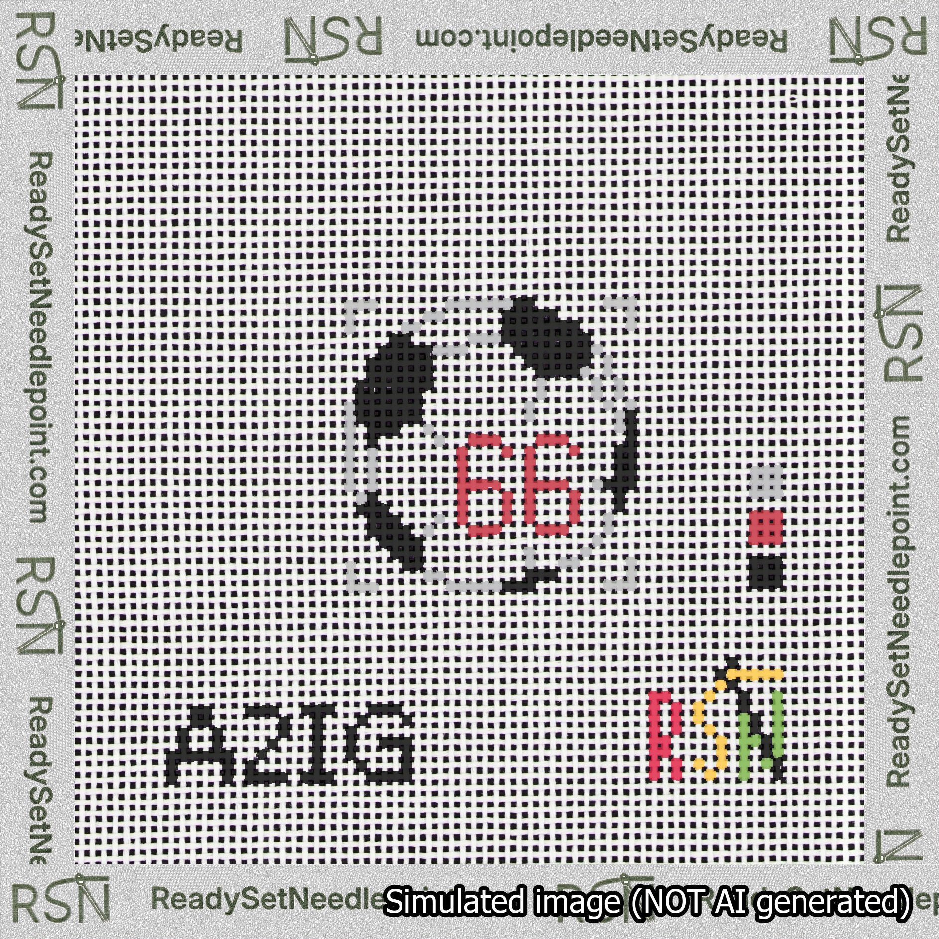 Soccer Ball Bag Charm Red 50-99 Needlepoint Canvas Design