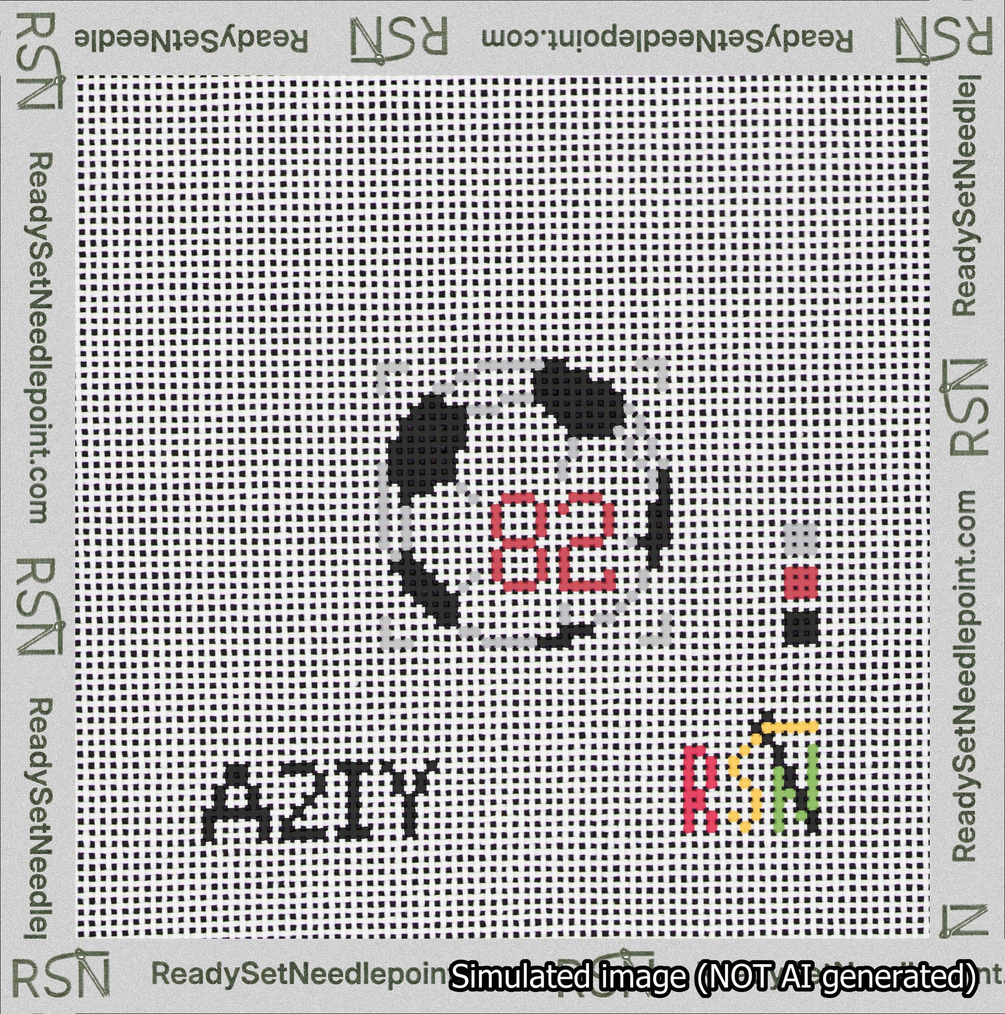 Soccer Ball Bag Charm Red 50-99 Needlepoint Canvas Design