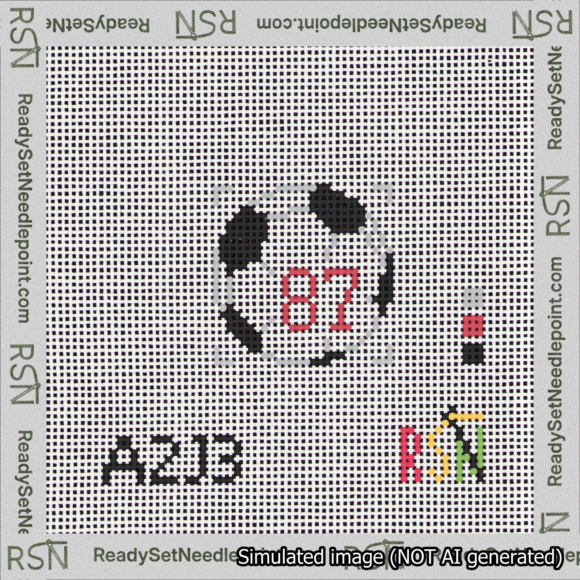 Soccer Ball Bag Charm Red 50-99 Needlepoint Canvas Design