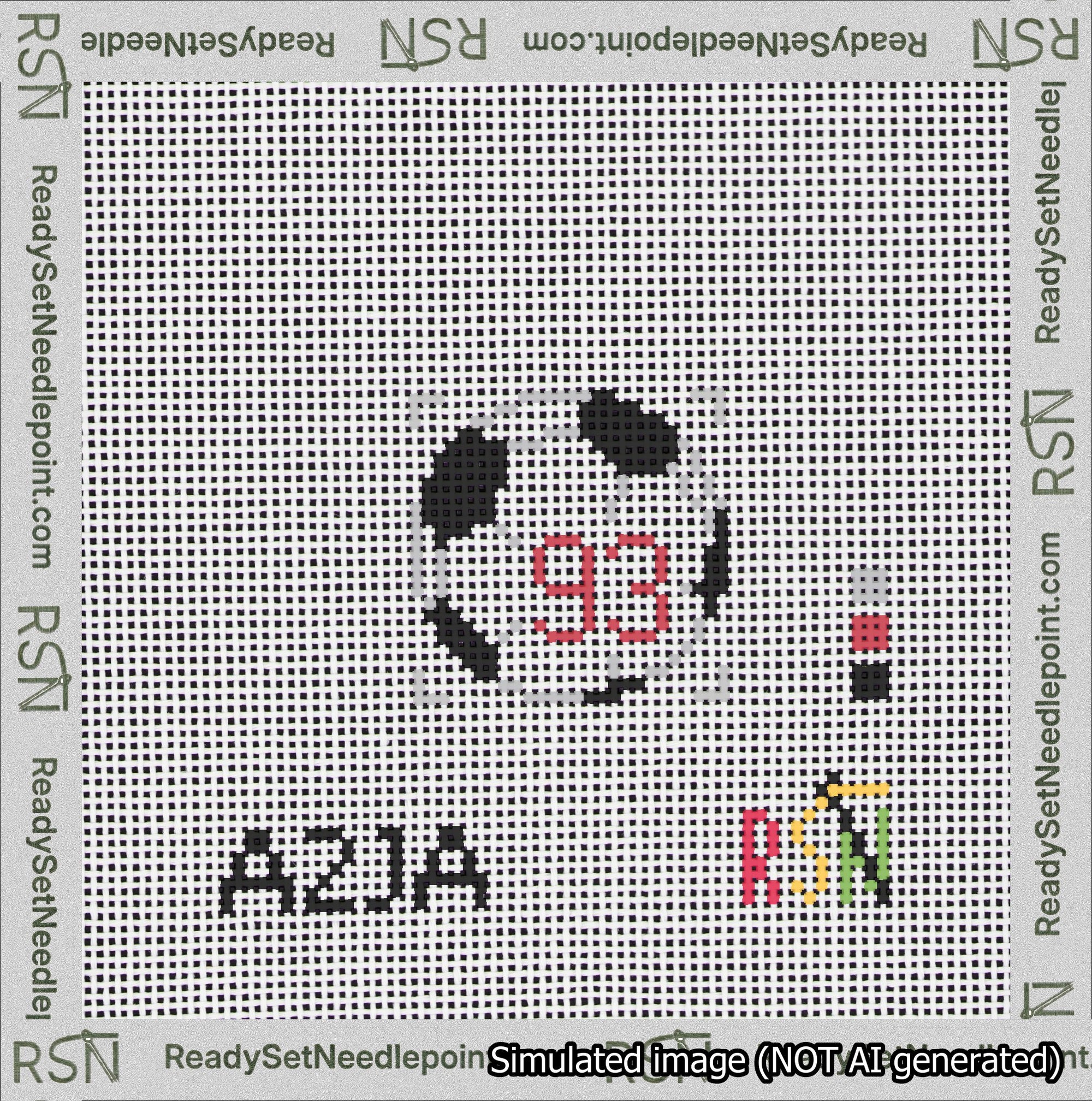 Soccer Ball Bag Charm Red 50-99 Needlepoint Canvas Design