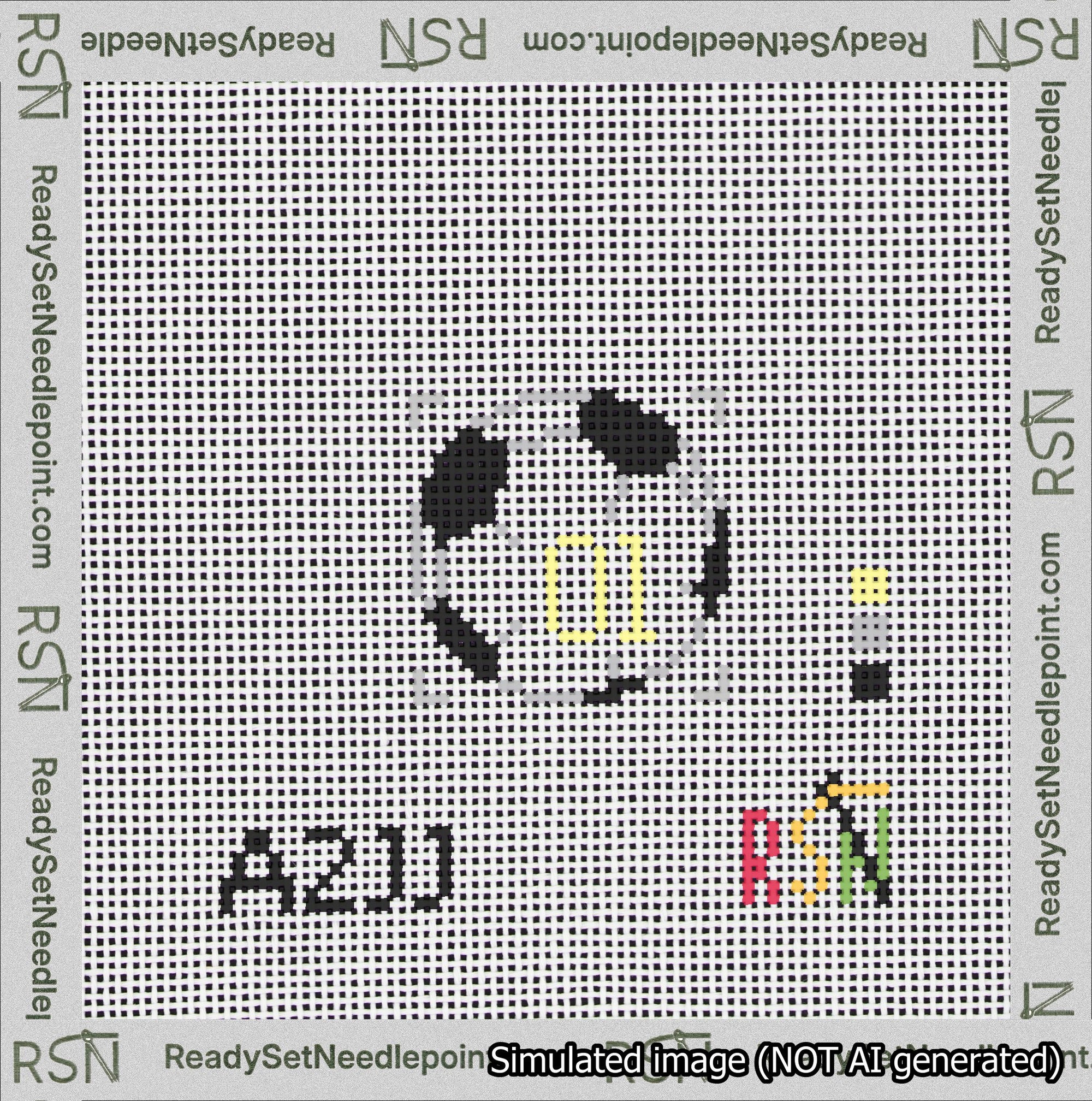 Soccer Ball Bag Charm Yellow 0-49 Needlepoint Canvas Design