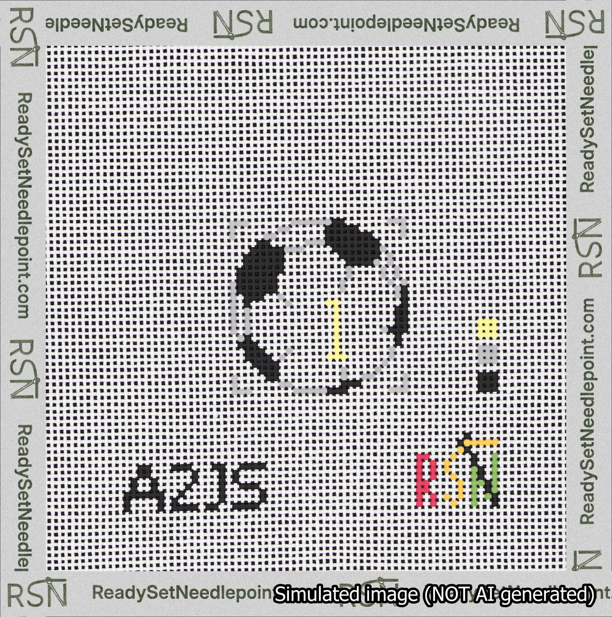 Soccer Ball Bag Charm Yellow 0-49 Needlepoint Canvas Design