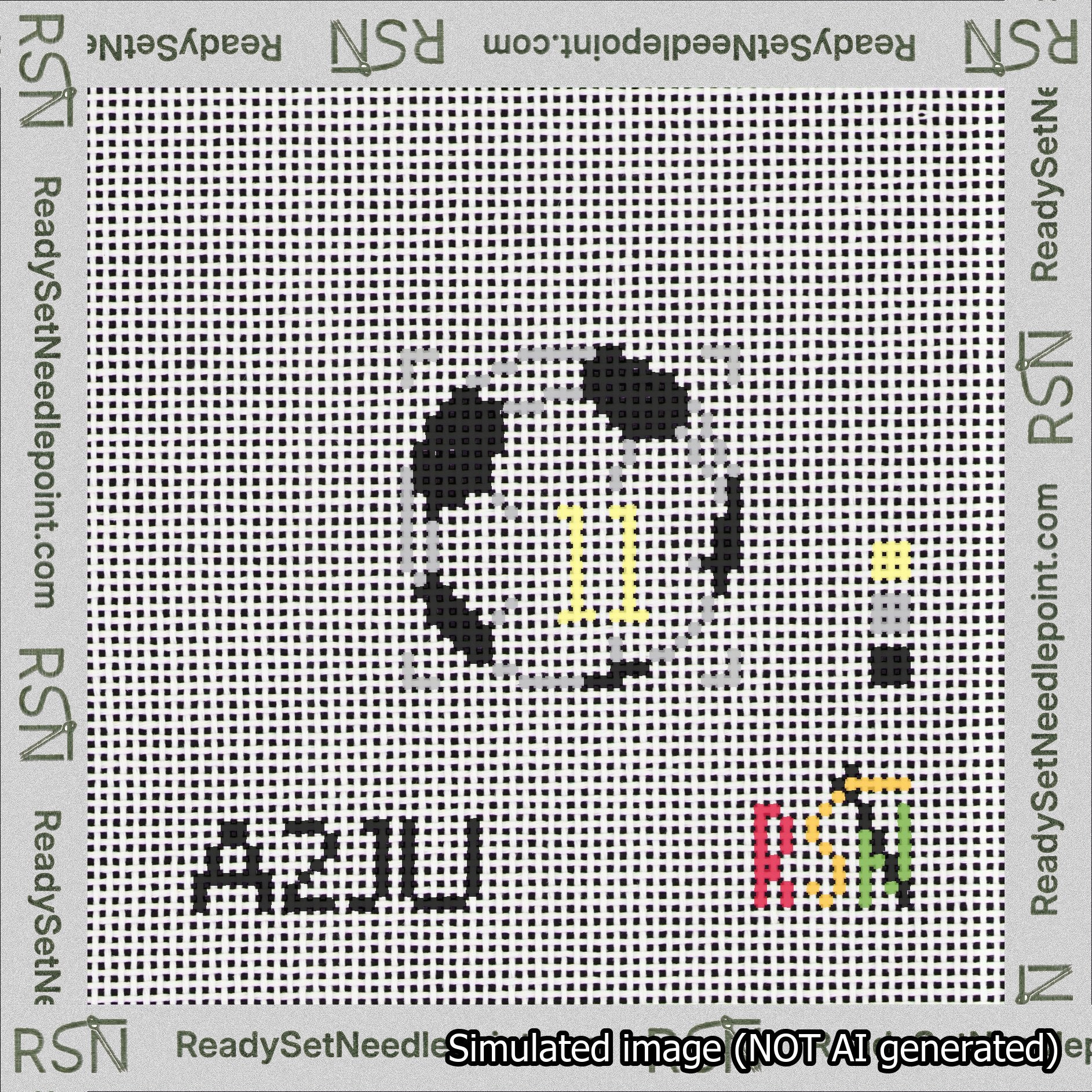 Soccer Ball Bag Charm Yellow 0-49 Needlepoint Canvas Design