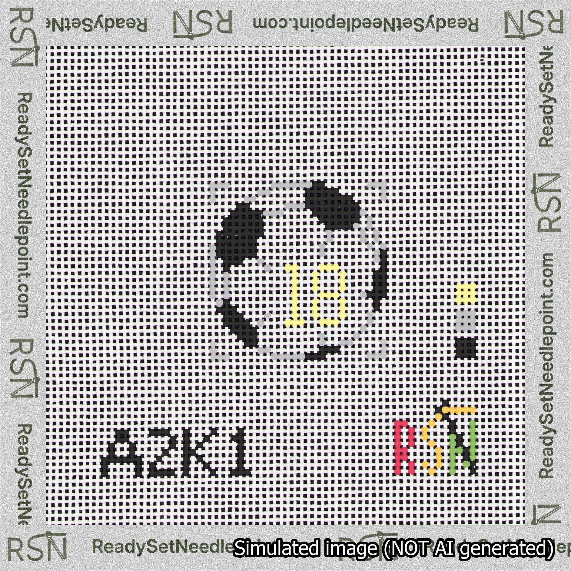 Soccer Ball Bag Charm Yellow 0-49 Needlepoint Canvas Design