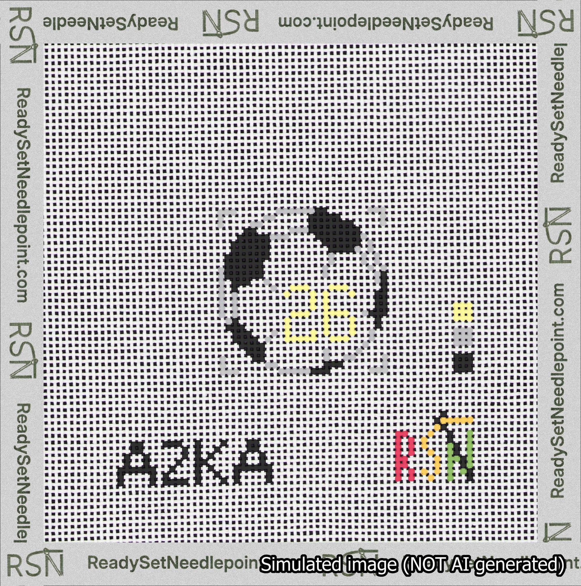 Soccer Ball Bag Charm Yellow 0-49 Needlepoint Canvas Design