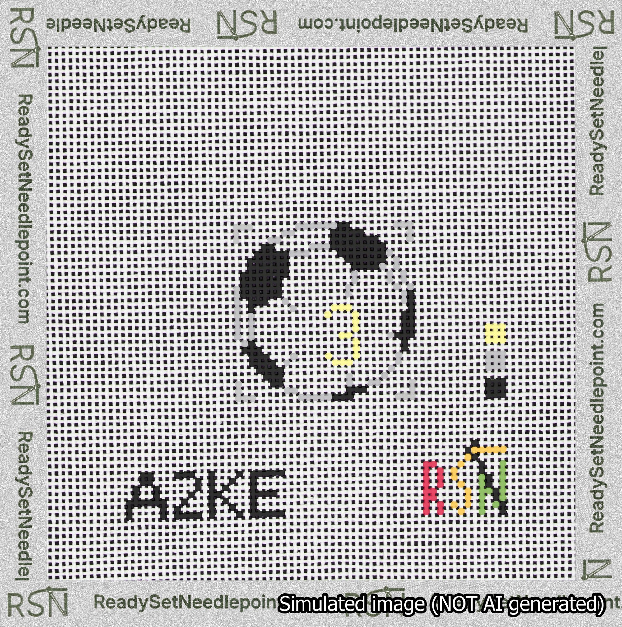 Soccer Ball Bag Charm Yellow 0-49 Needlepoint Canvas Design