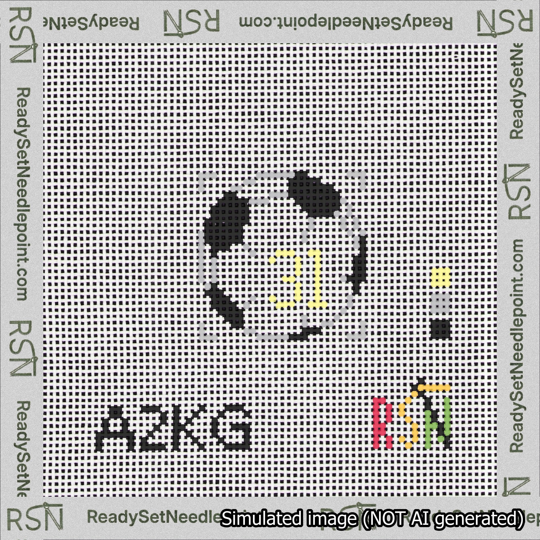 Soccer Ball Bag Charm Yellow 0-49 Needlepoint Canvas Design