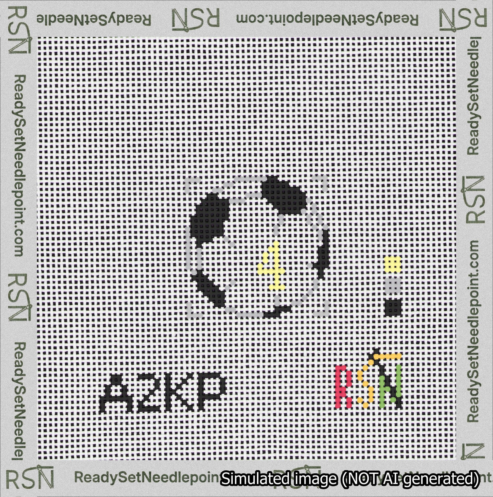 Soccer Ball Bag Charm Yellow 0-49 Needlepoint Canvas Design