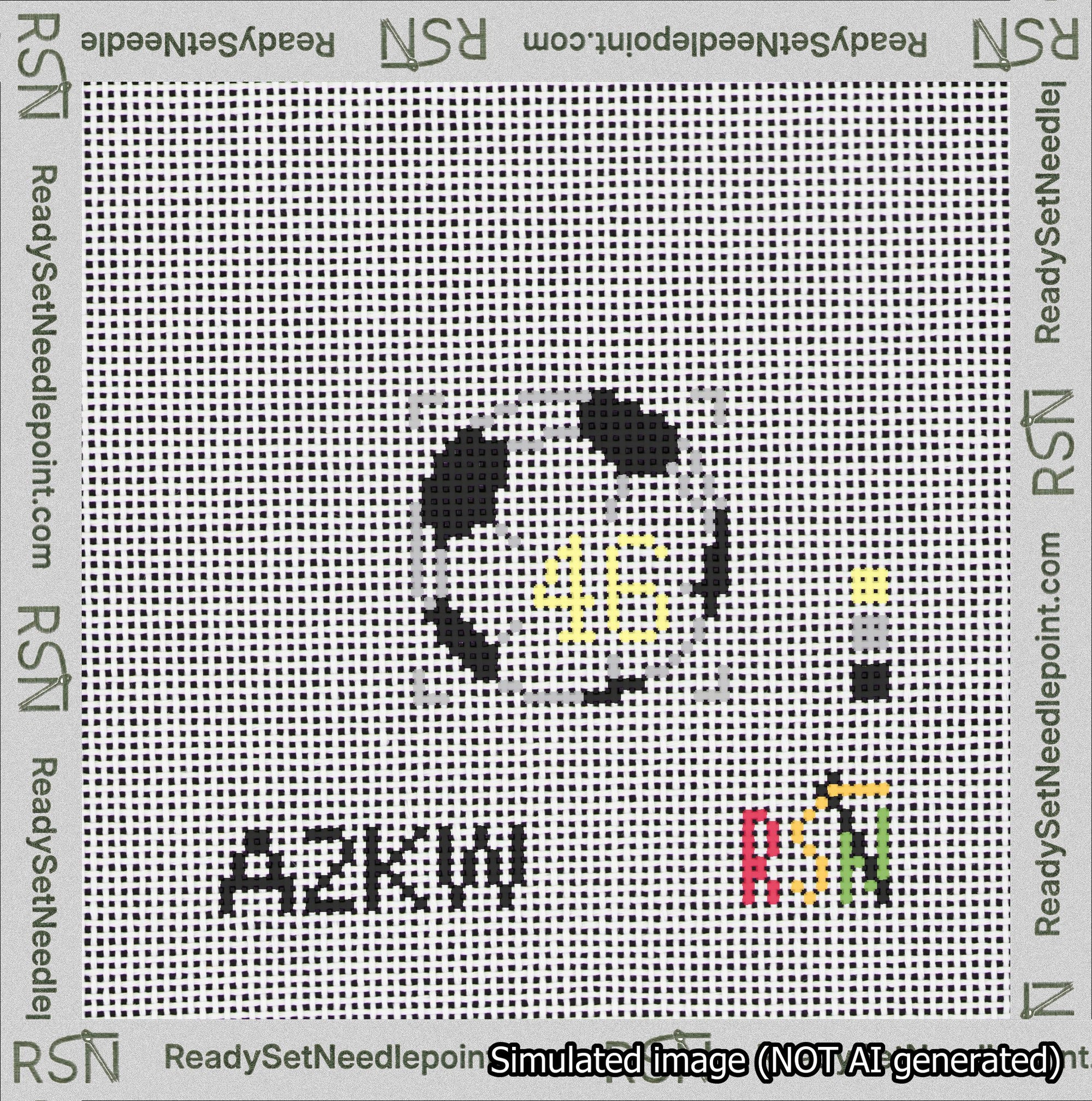 Soccer Ball Bag Charm Yellow 0-49 Needlepoint Canvas Design