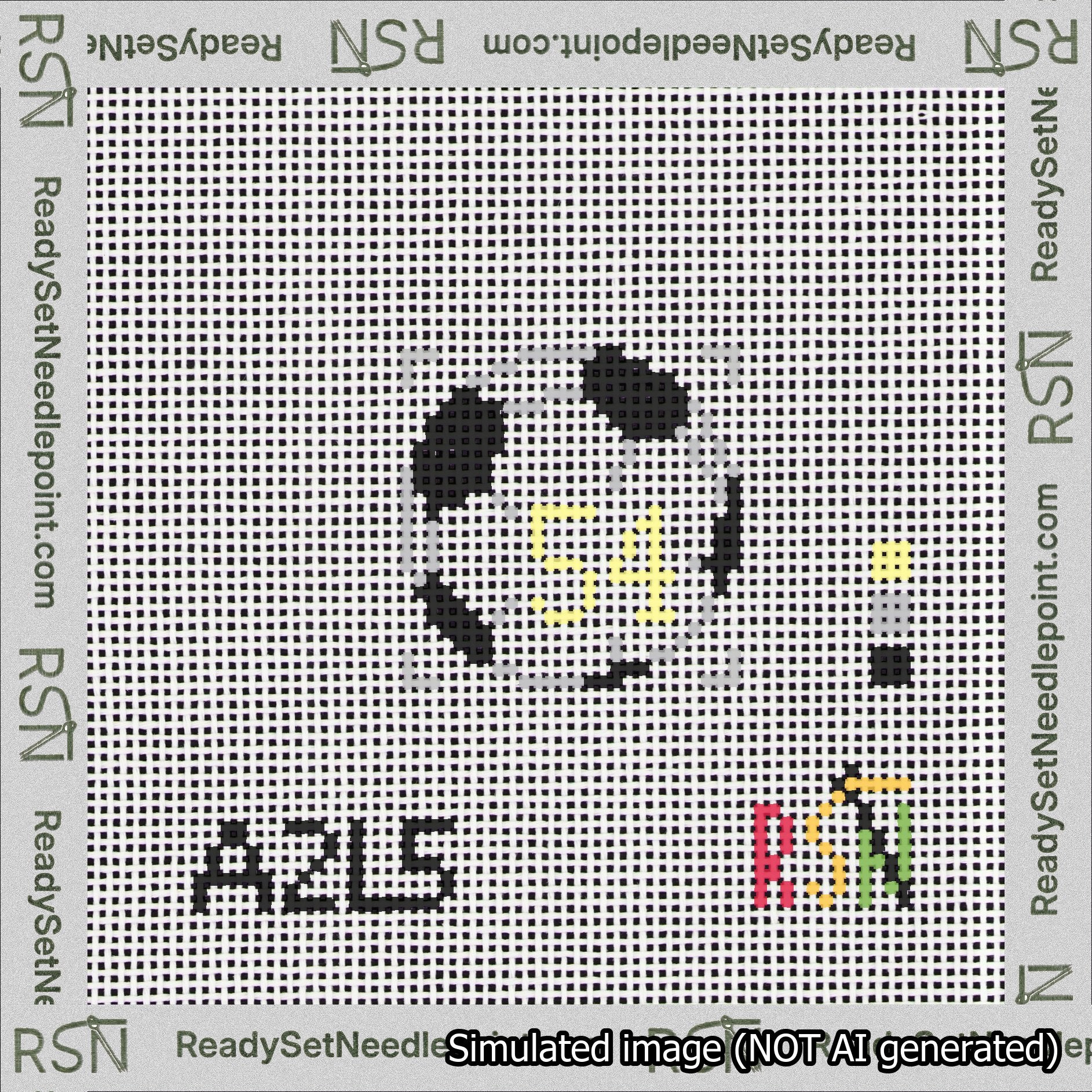 Soccer Ball Bag Charm Yellow 50-99 Needlepoint Canvas Design