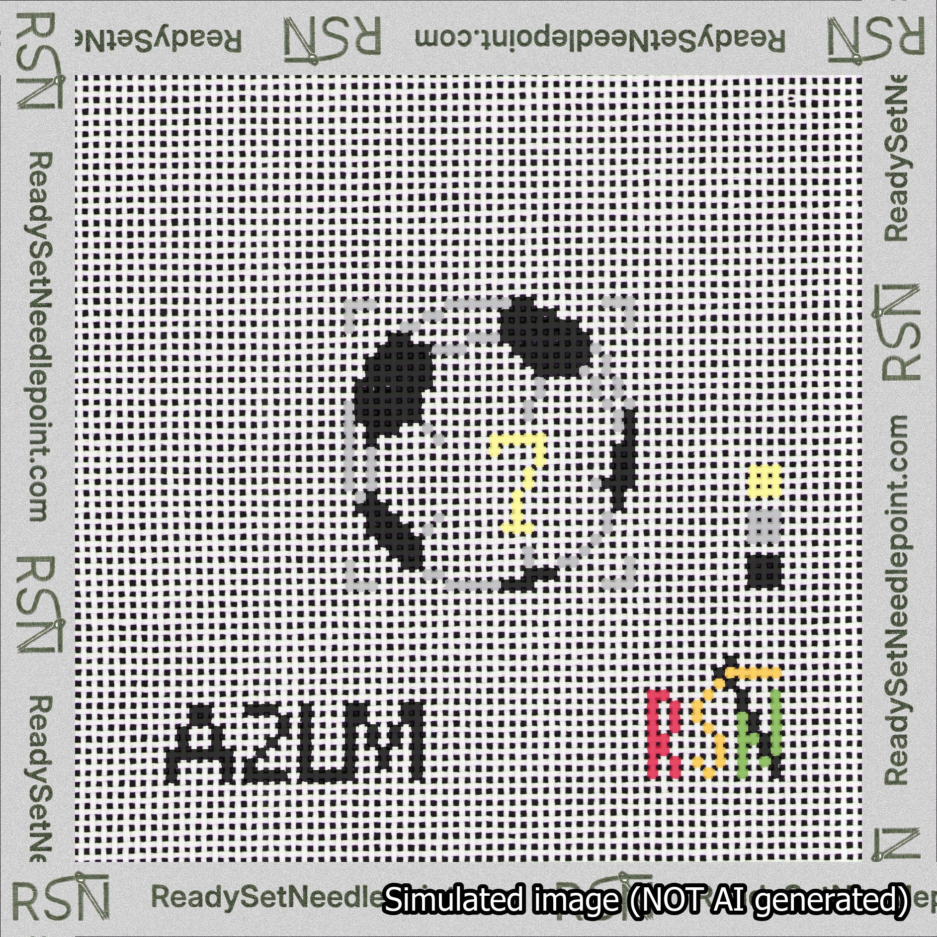 Soccer Ball Bag Charm Yellow 0-49 Needlepoint Canvas Design