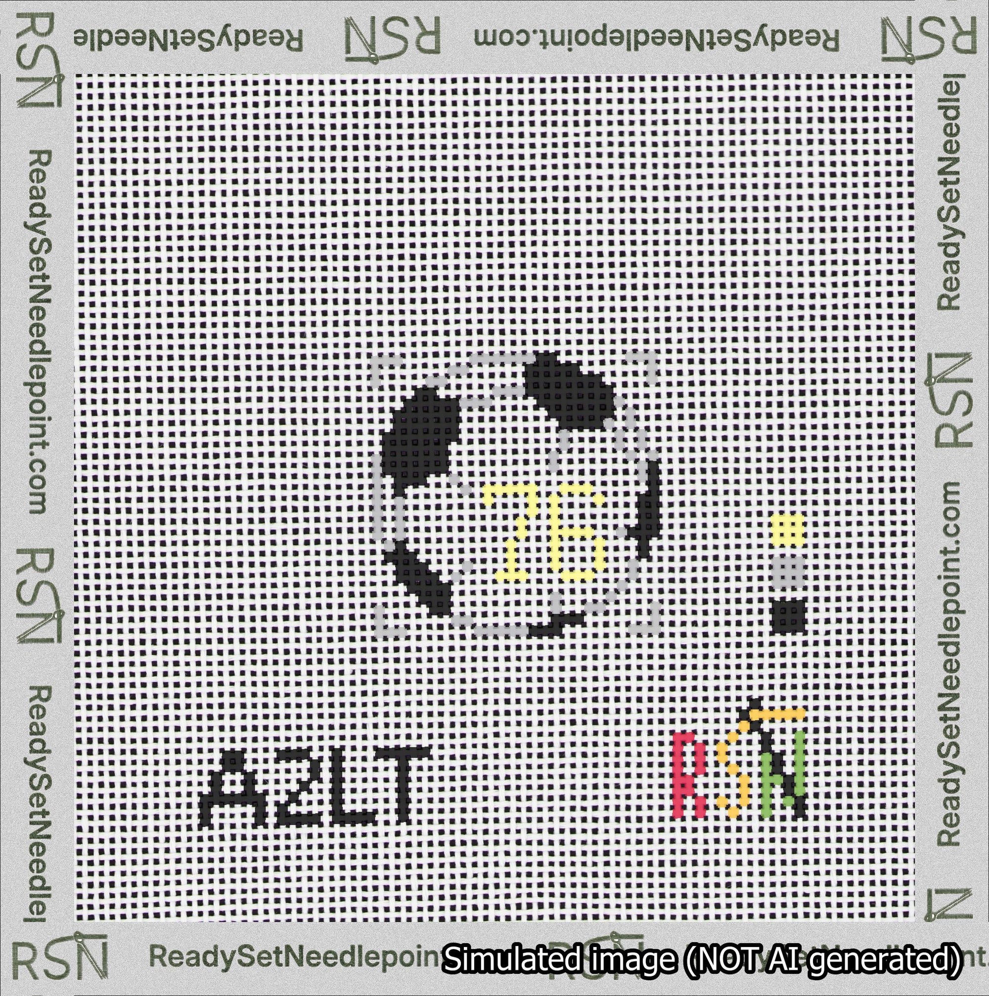 Soccer Ball Bag Charm Yellow 50-99 Needlepoint Canvas Design