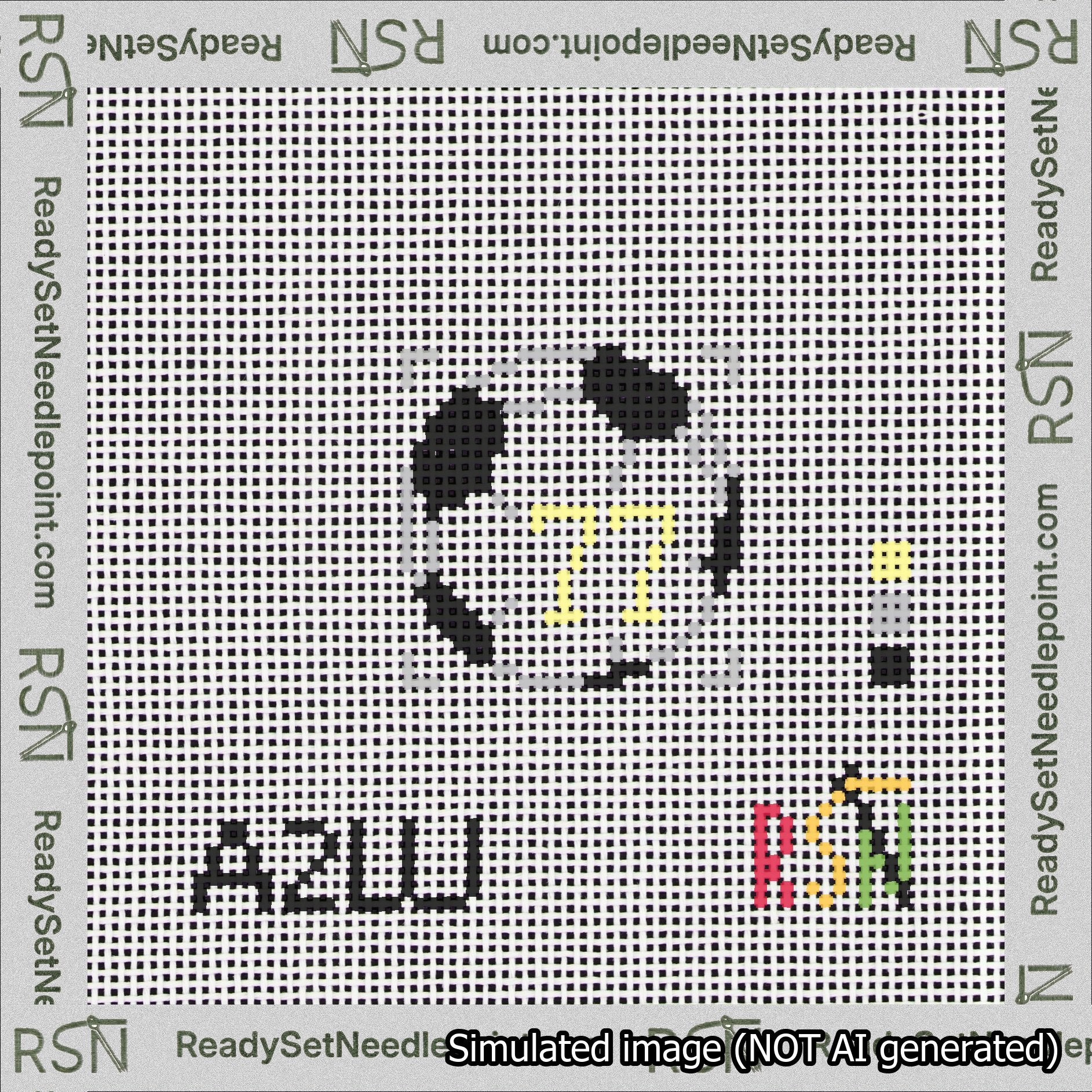 Soccer Ball Bag Charm Yellow 50-99 Needlepoint Canvas Design