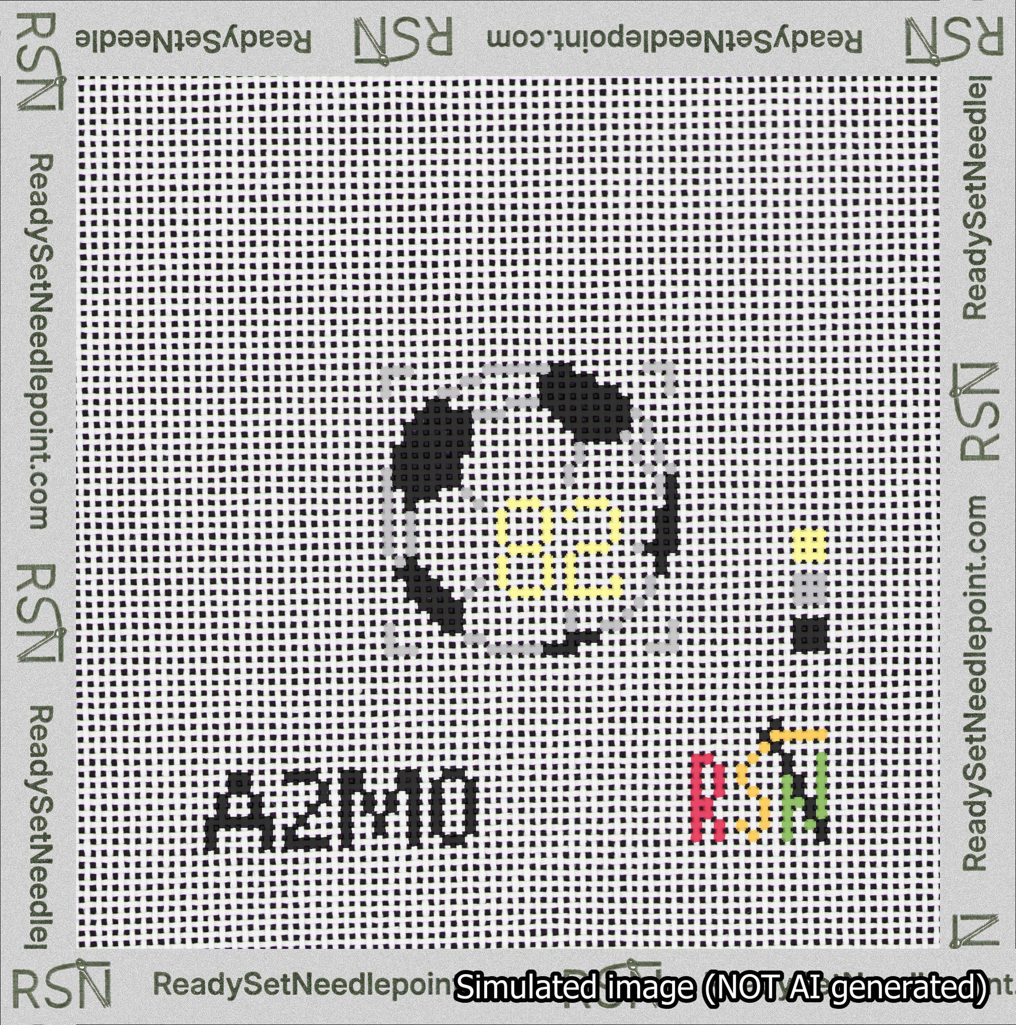 Soccer Ball Bag Charm Yellow 50-99 Needlepoint Canvas Design