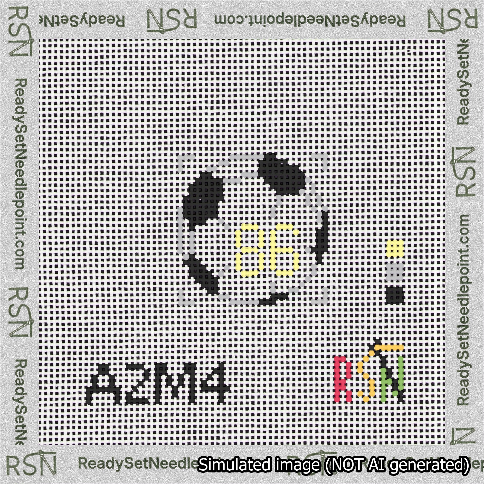 Soccer Ball Bag Charm Yellow 50-99 Needlepoint Canvas Design