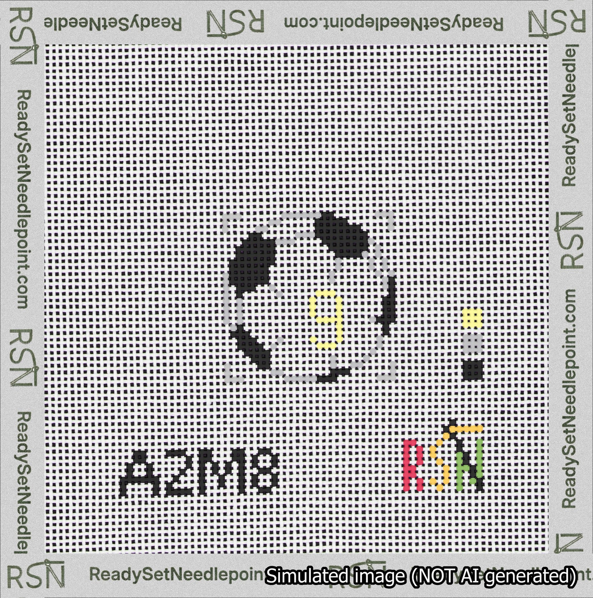 Soccer Ball Bag Charm Yellow 0-49 Needlepoint Canvas Design