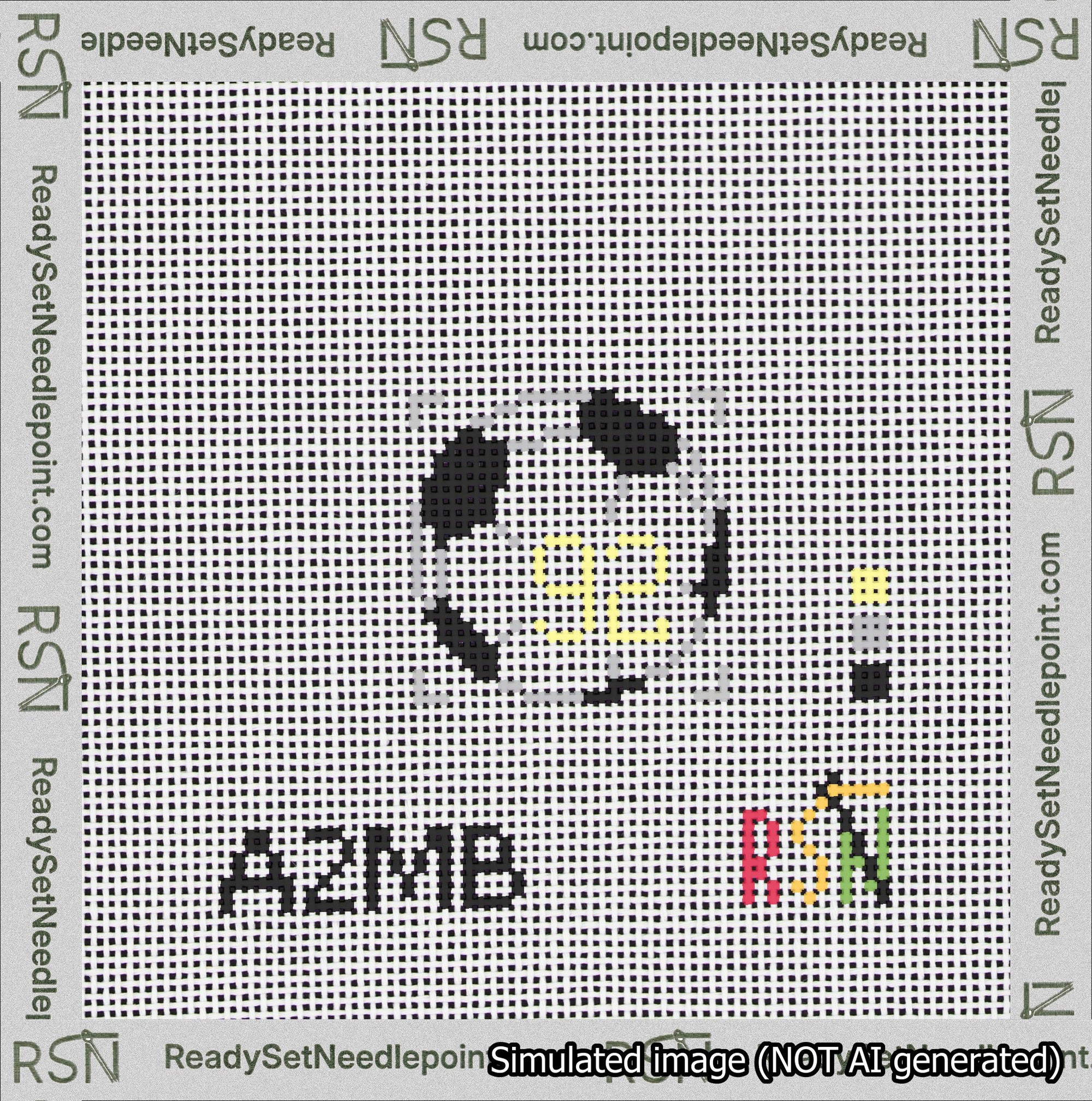 Soccer Ball Bag Charm Yellow 50-99 Needlepoint Canvas Design