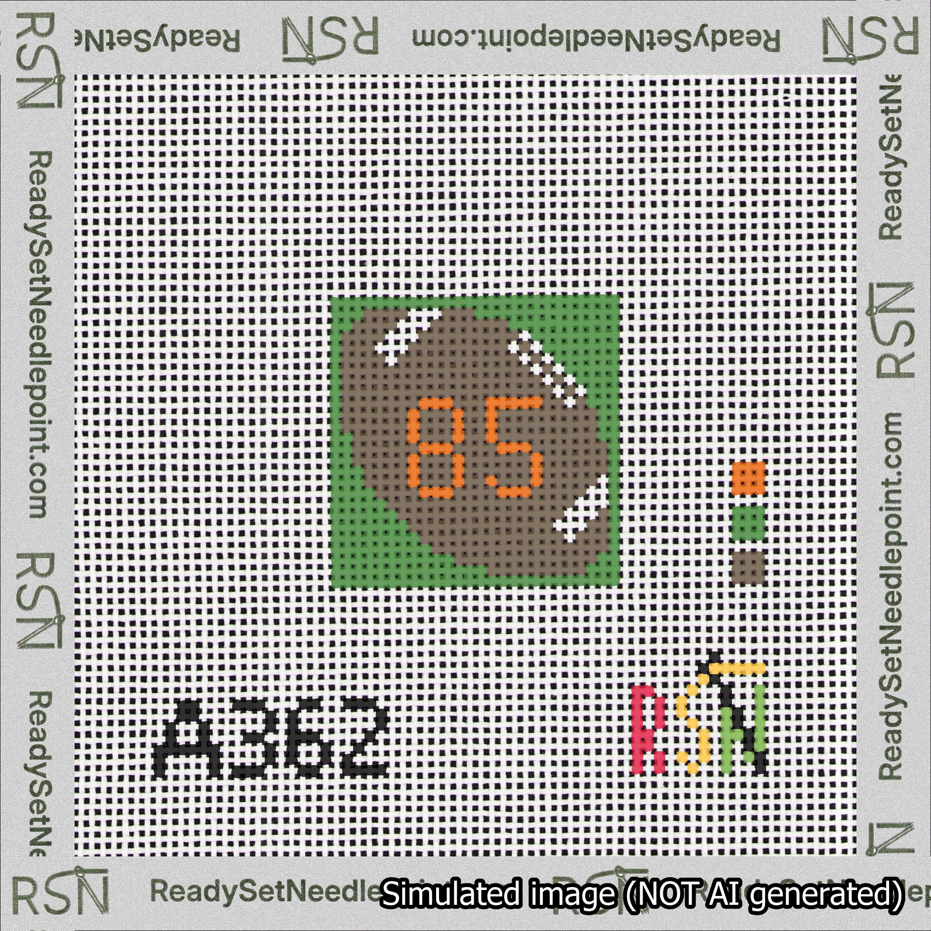 Football Bag Charm Orange 50-99 Needlepoint Canvas Design