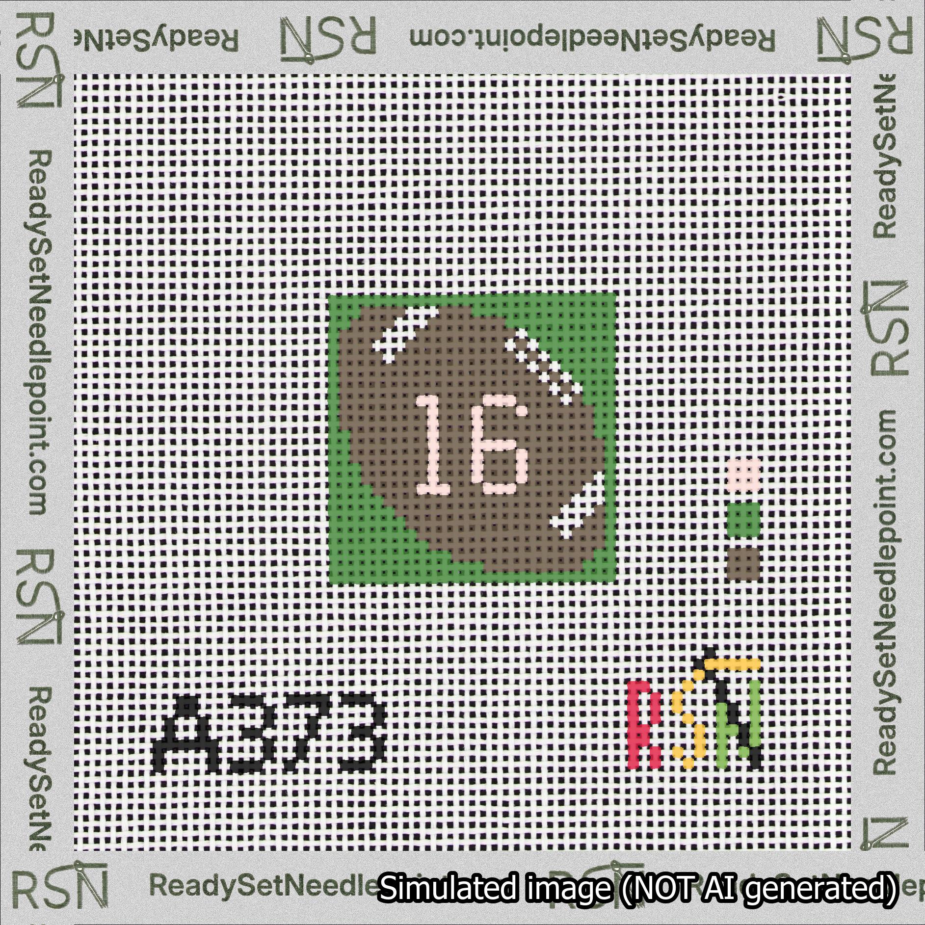 Football Bag Charm Pink 0-49 Needlepoint Canvas Design