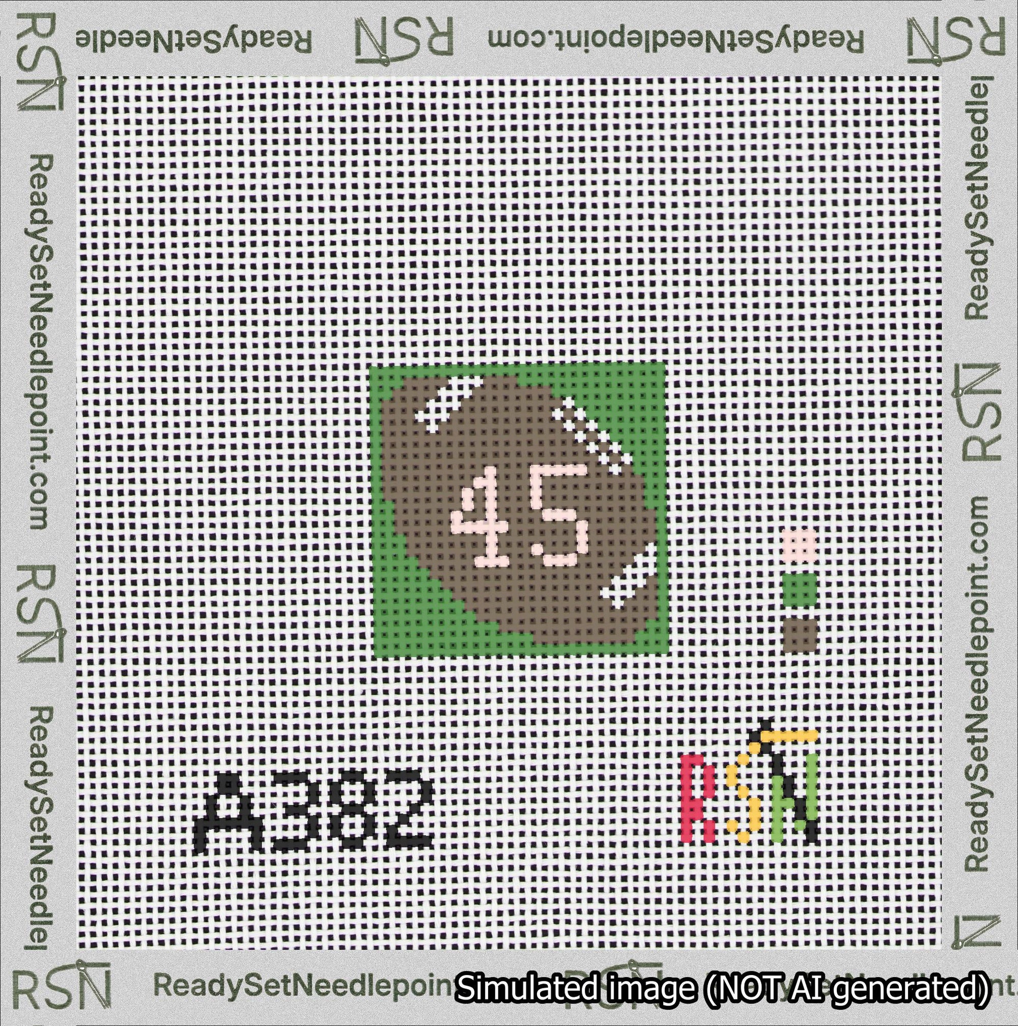 Football Bag Charm Pink 0-49 Needlepoint Canvas Design