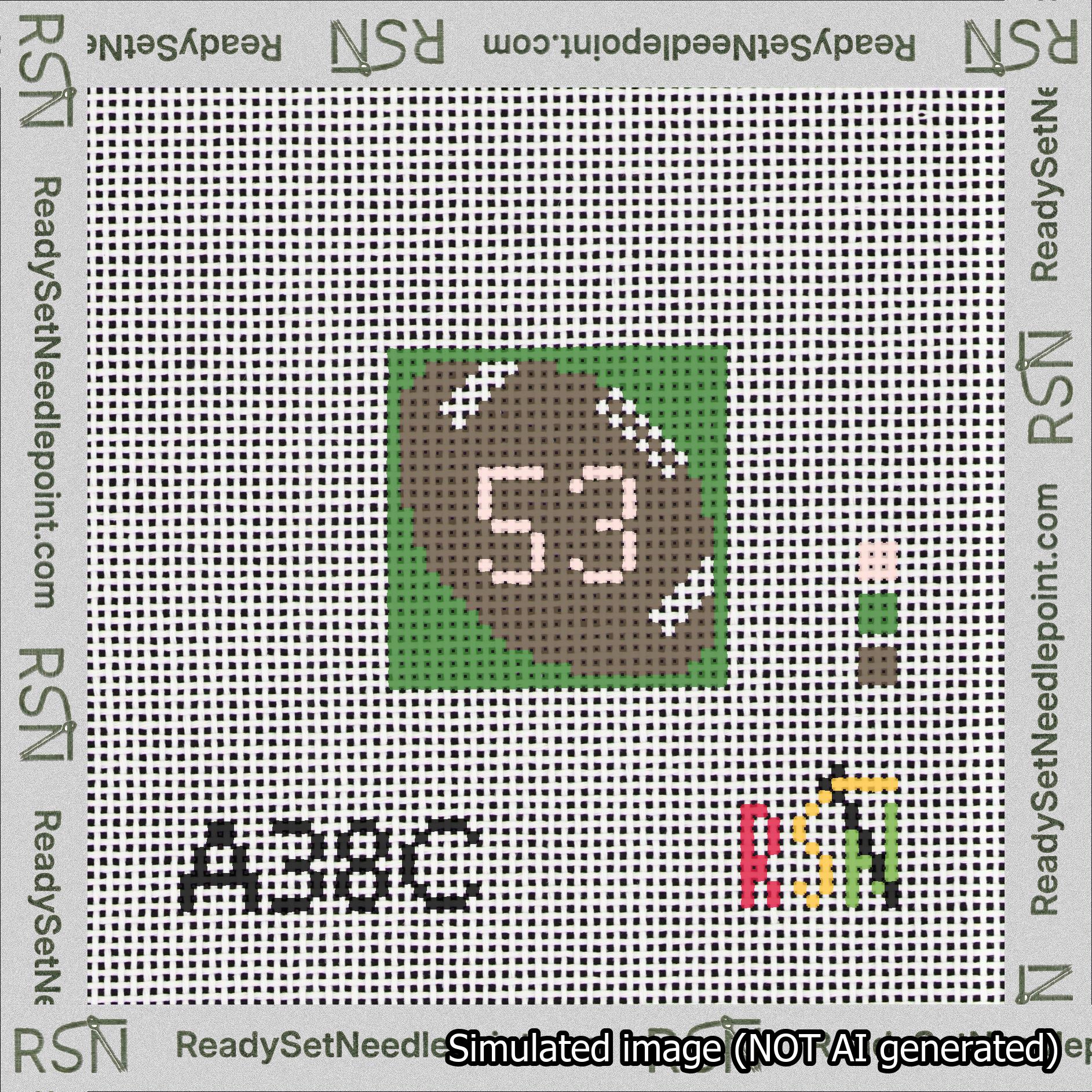 Football Bag Charm Pink 50-99 Needlepoint Canvas Design