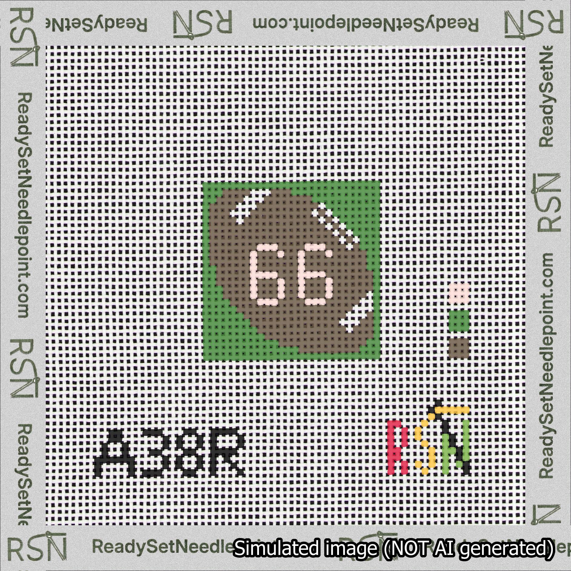 Football Bag Charm Pink 50-99 Needlepoint Canvas Design