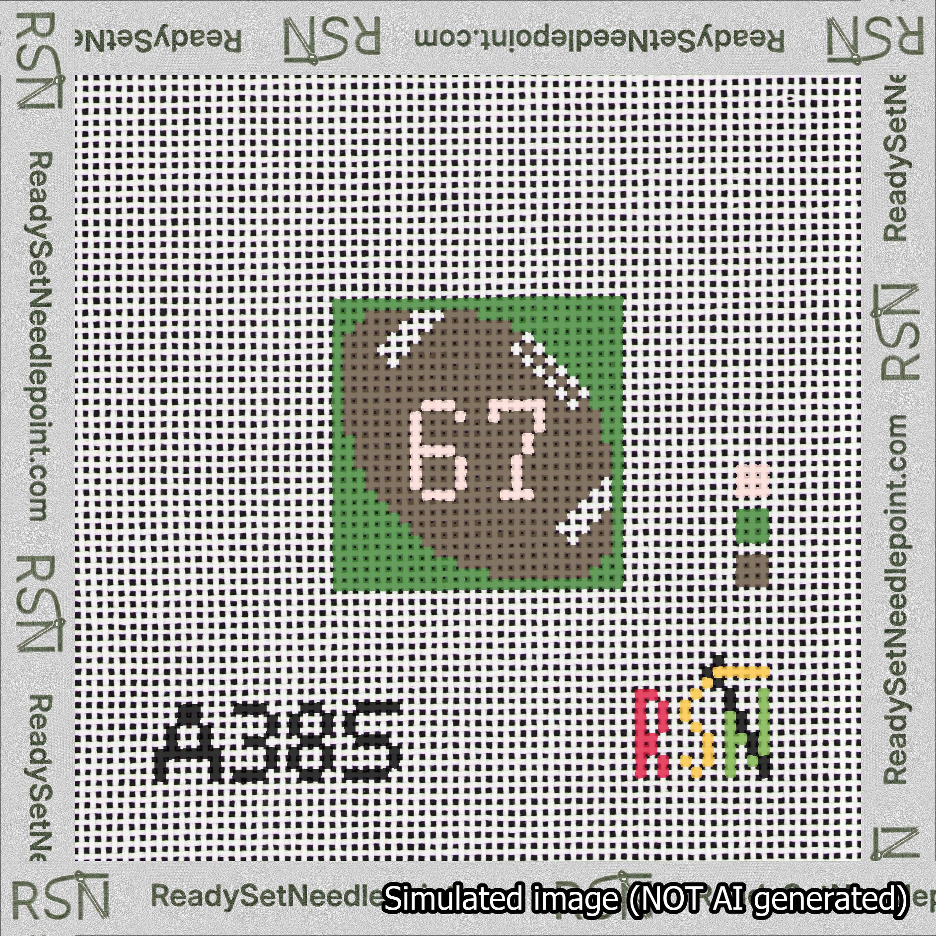 Football Bag Charm Pink 50-99 Needlepoint Canvas Design