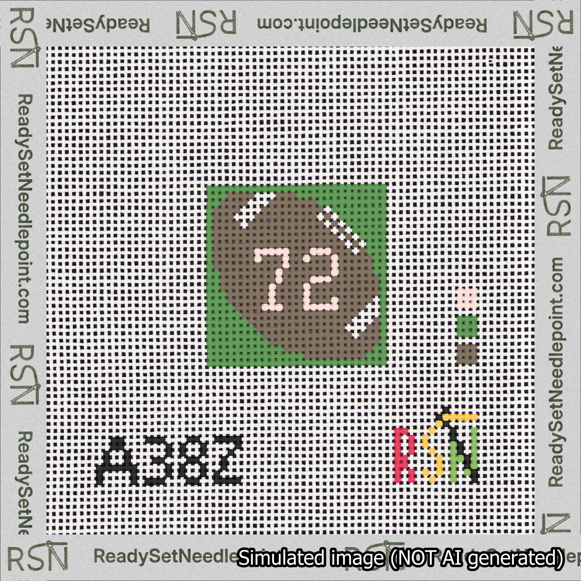 Football Bag Charm Pink 50-99 Needlepoint Canvas Design