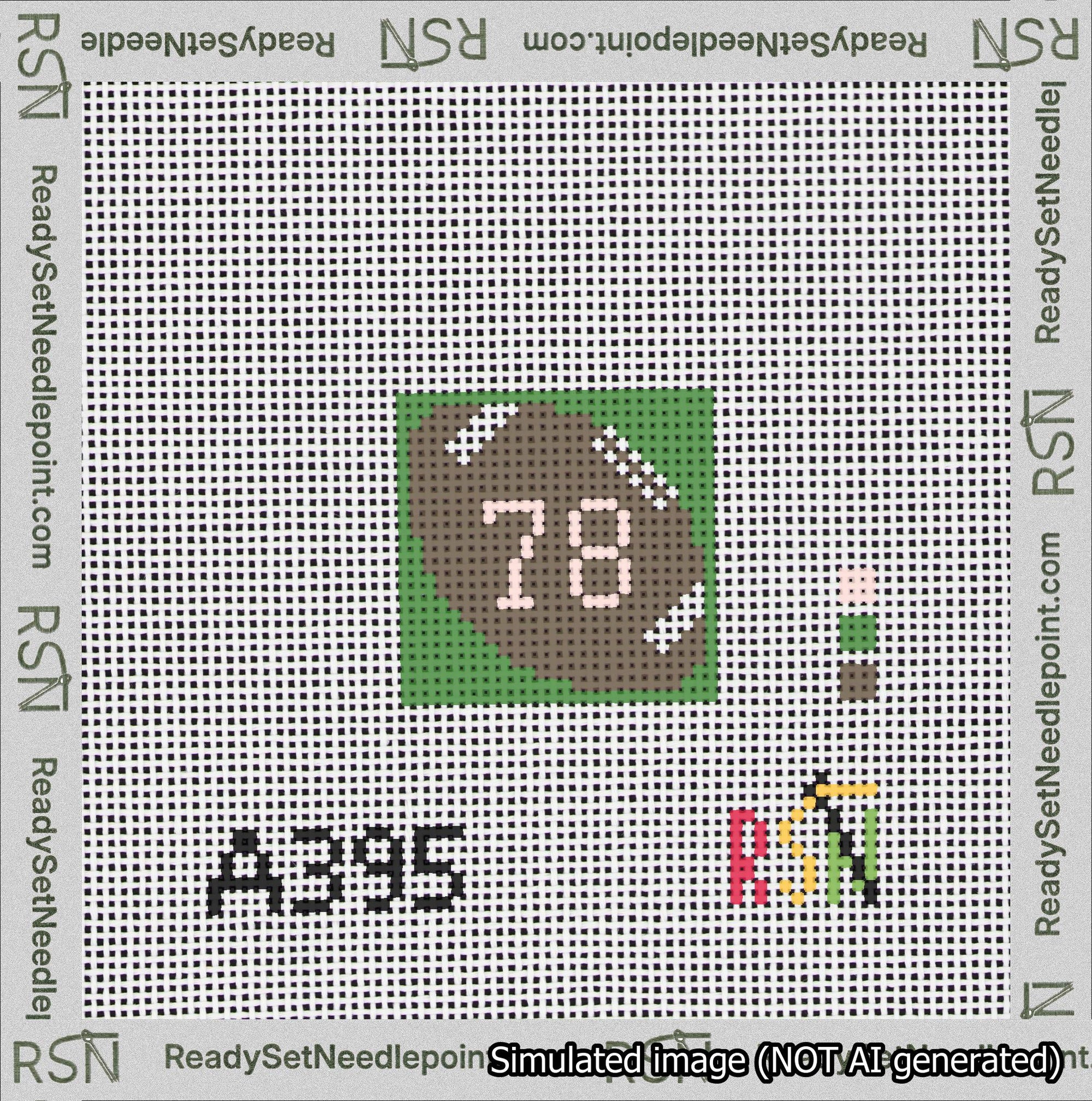 Football Bag Charm Pink 50-99 Needlepoint Canvas Design