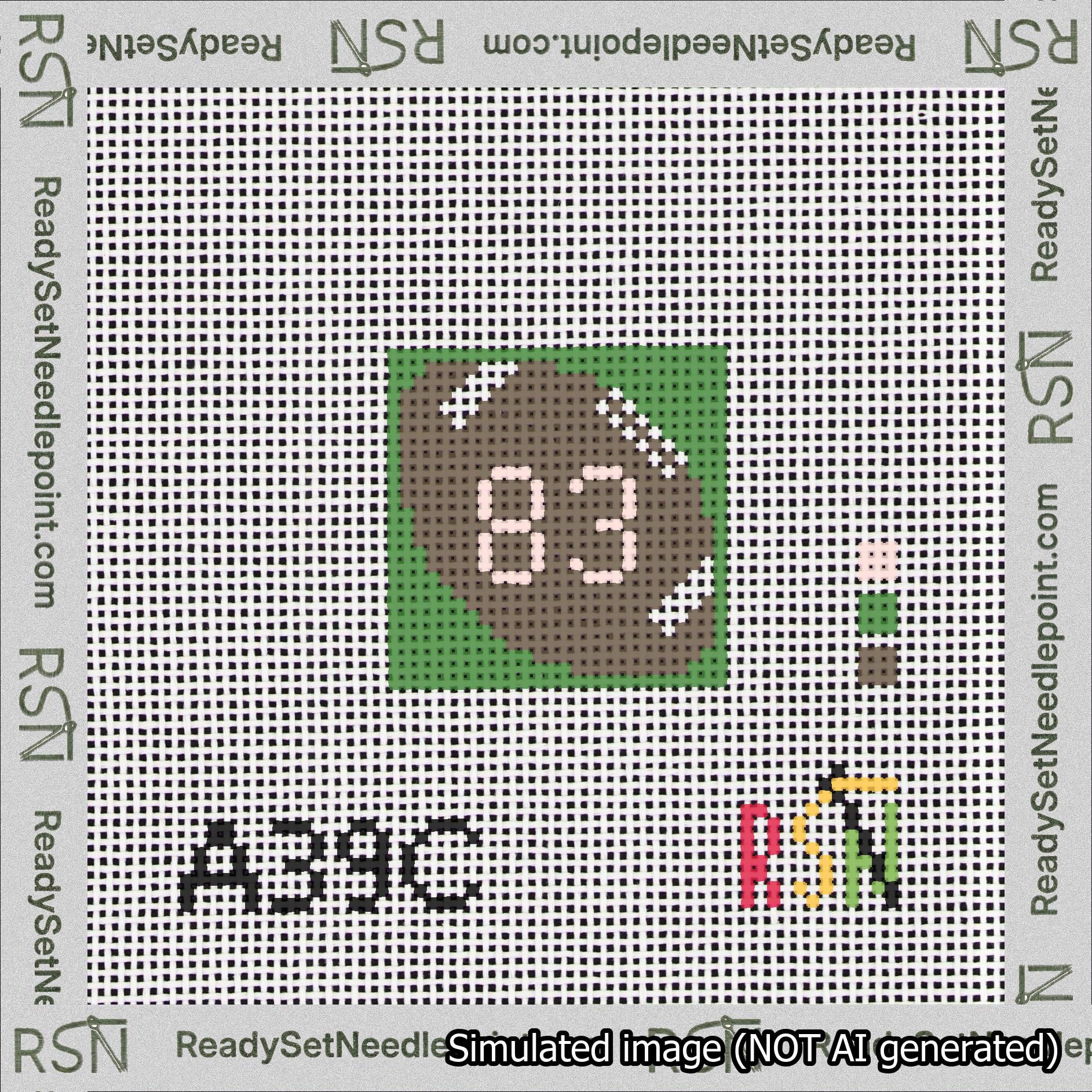 Football Bag Charm Pink 50-99 Needlepoint Canvas Design