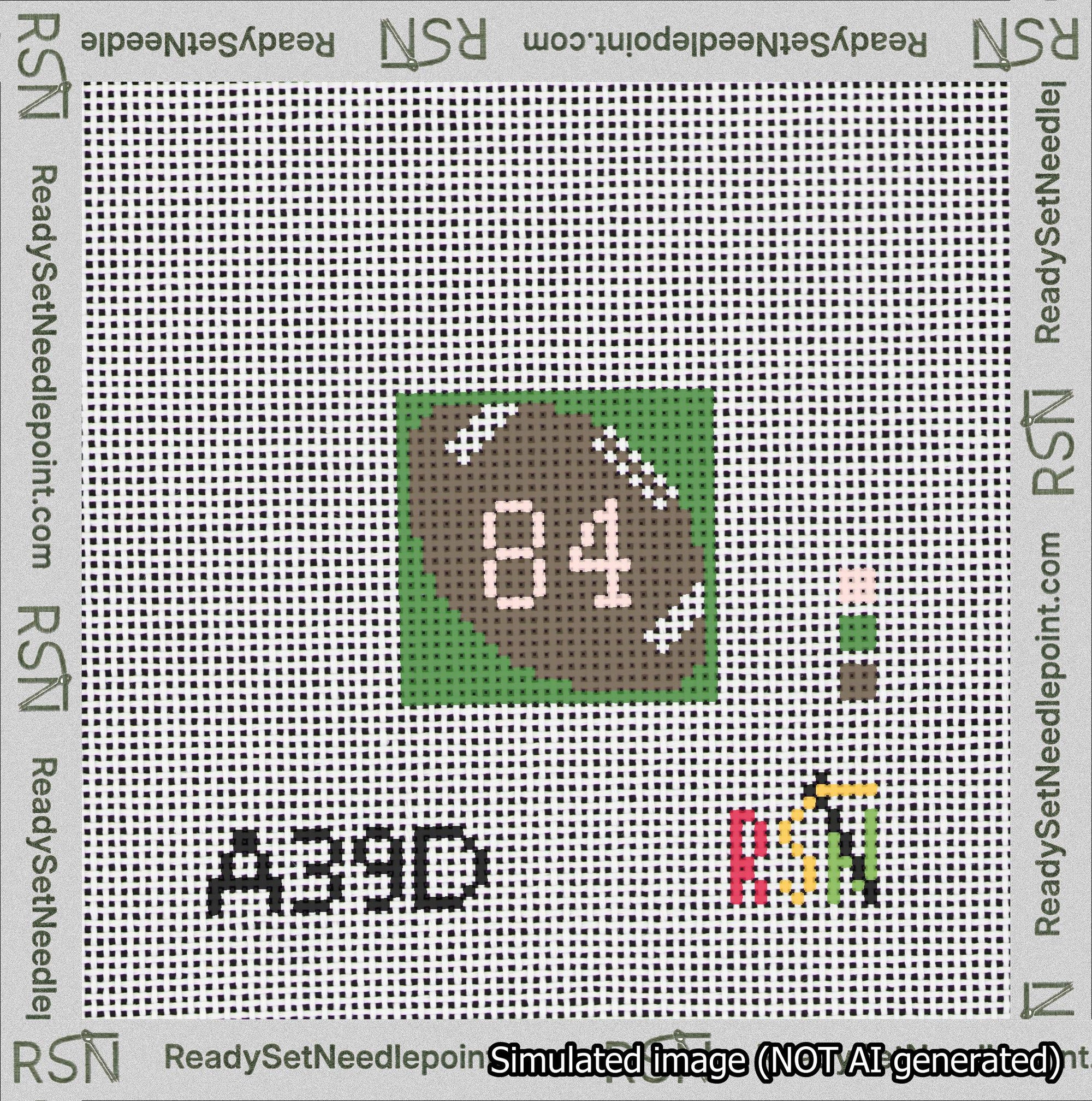 Football Bag Charm Pink 50-99 Needlepoint Canvas Design