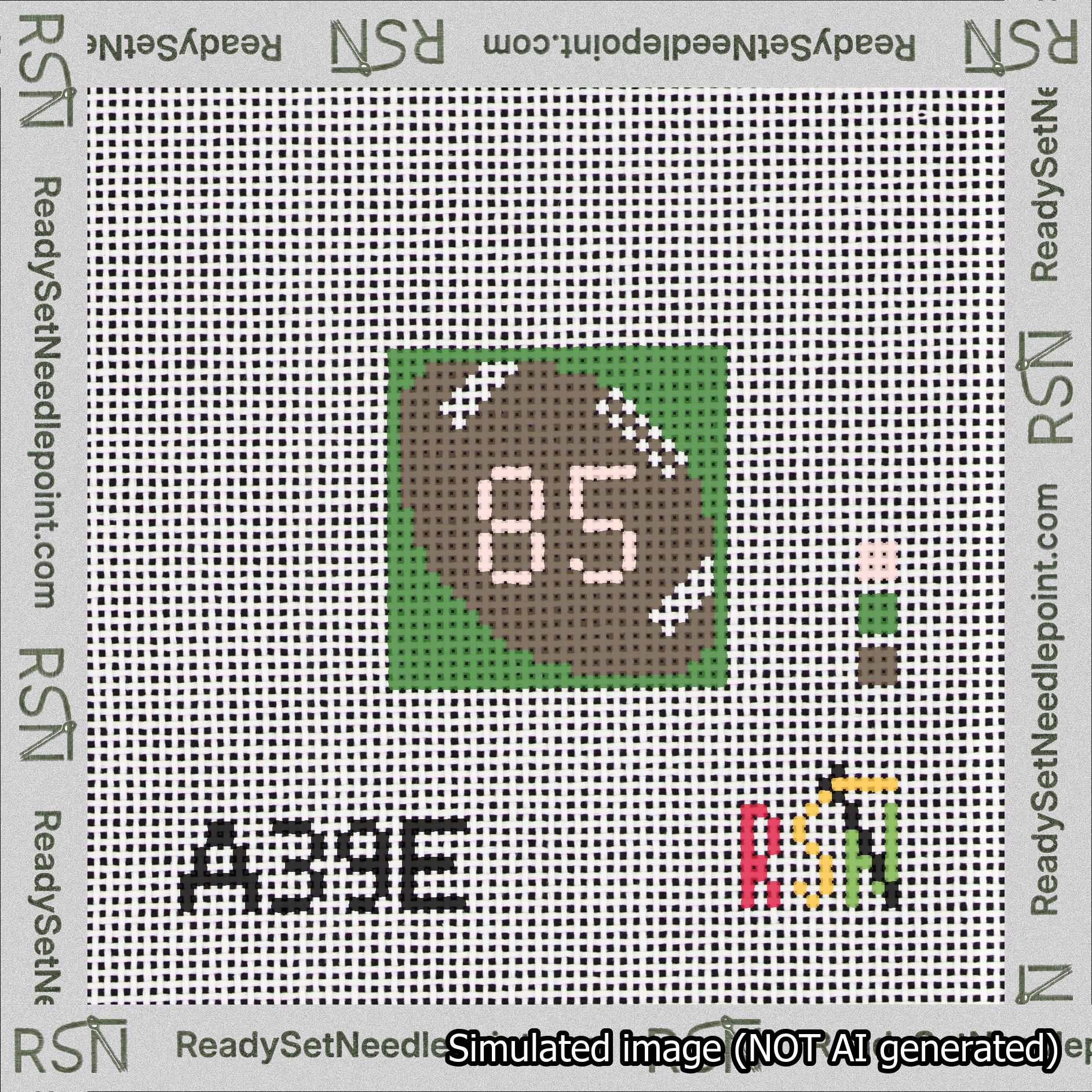 Football Bag Charm Pink 50-99 Needlepoint Canvas Design