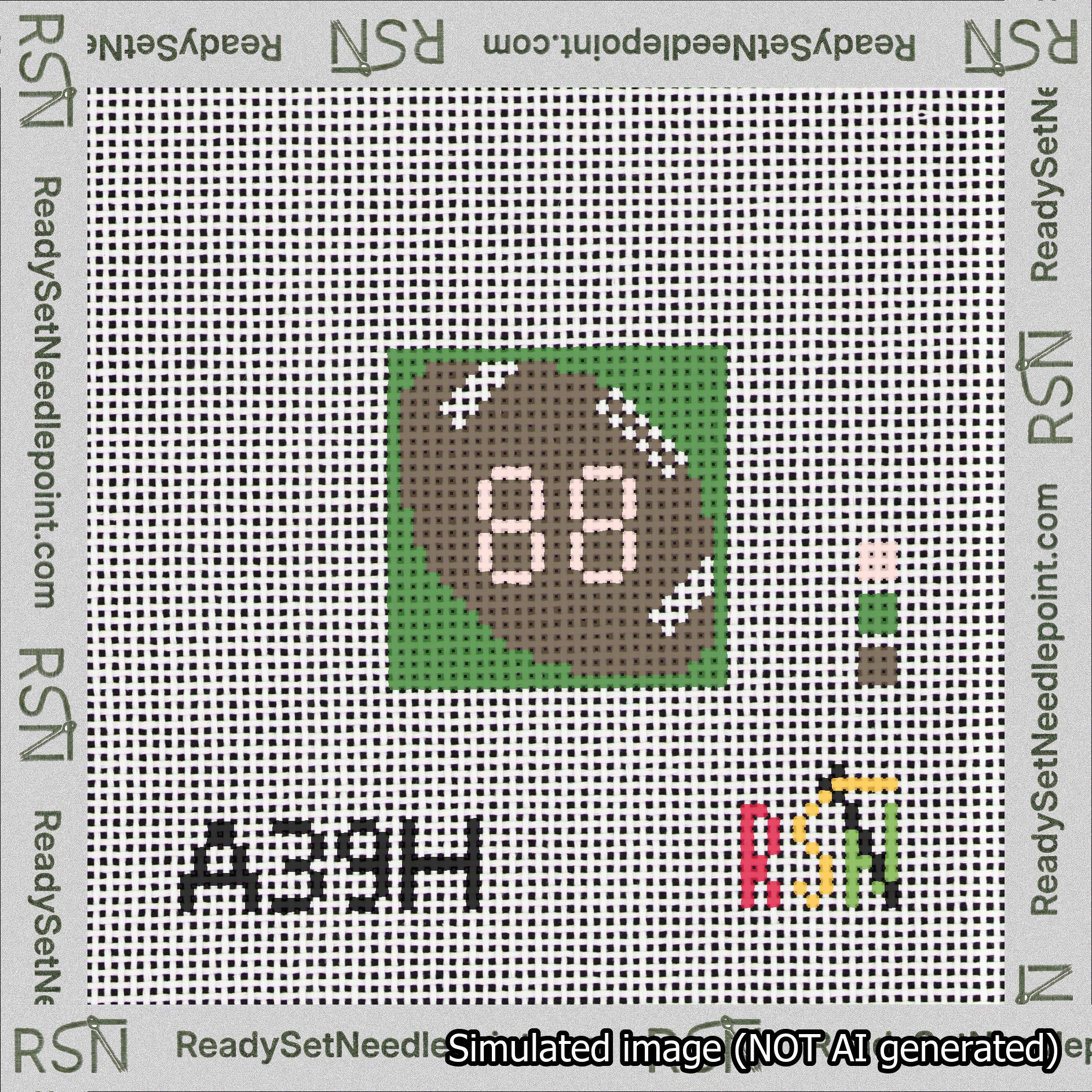 Football Bag Charm Pink 50-99 Needlepoint Canvas Design