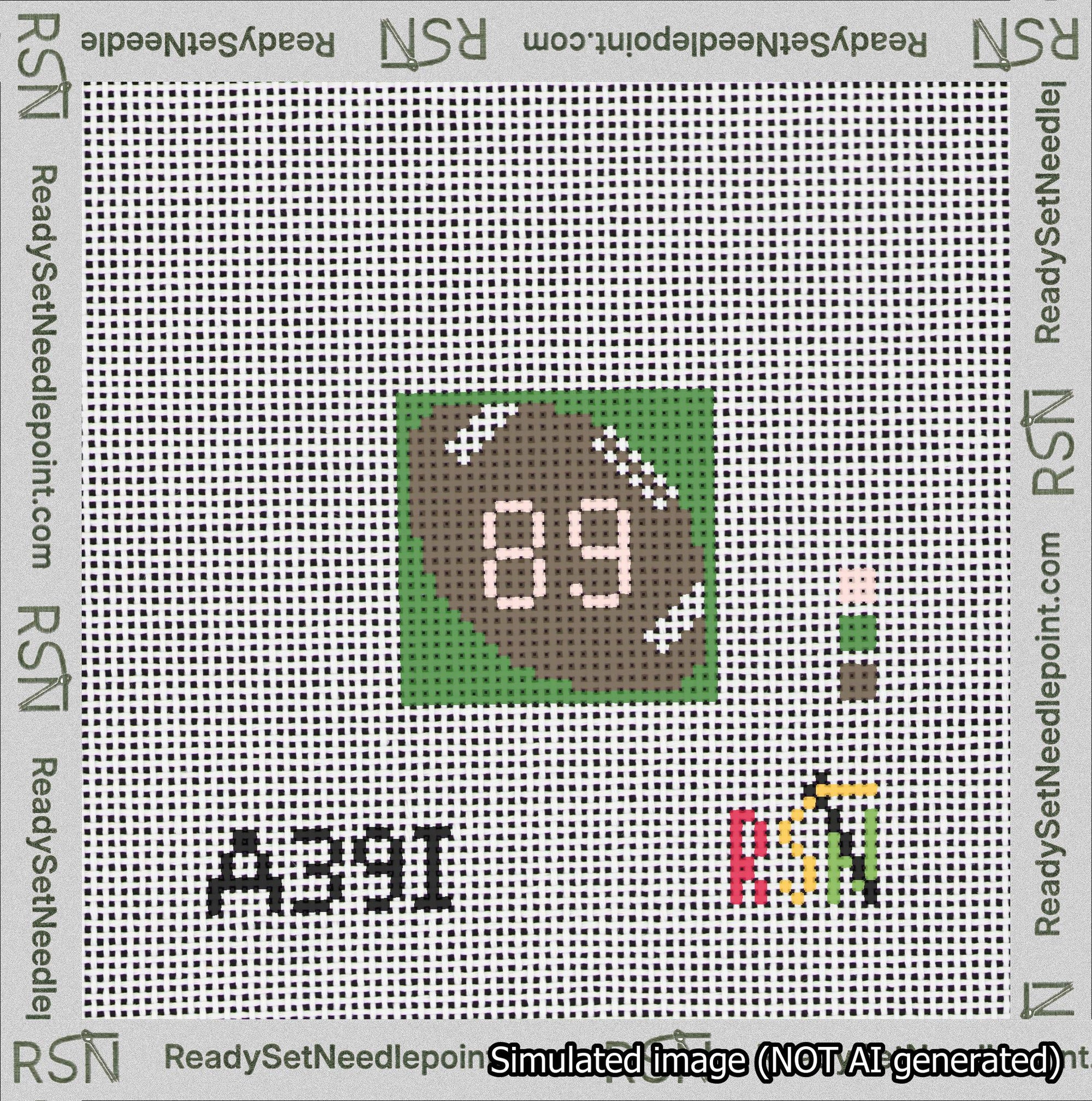 Football Bag Charm Pink 50-99 Needlepoint Canvas Design