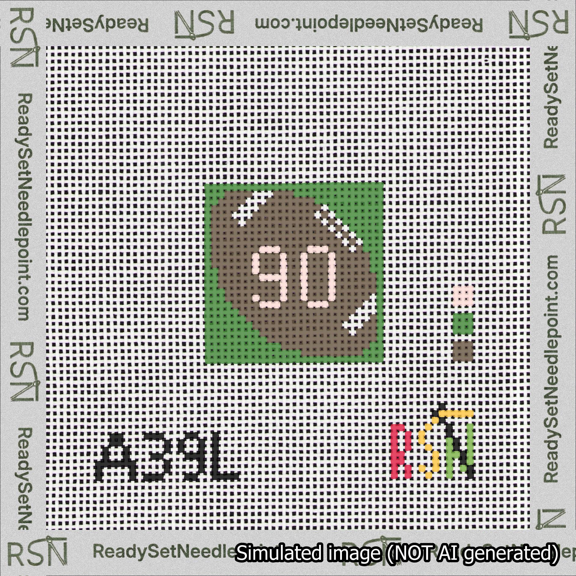 Football Bag Charm Pink 50-99 Needlepoint Canvas Design