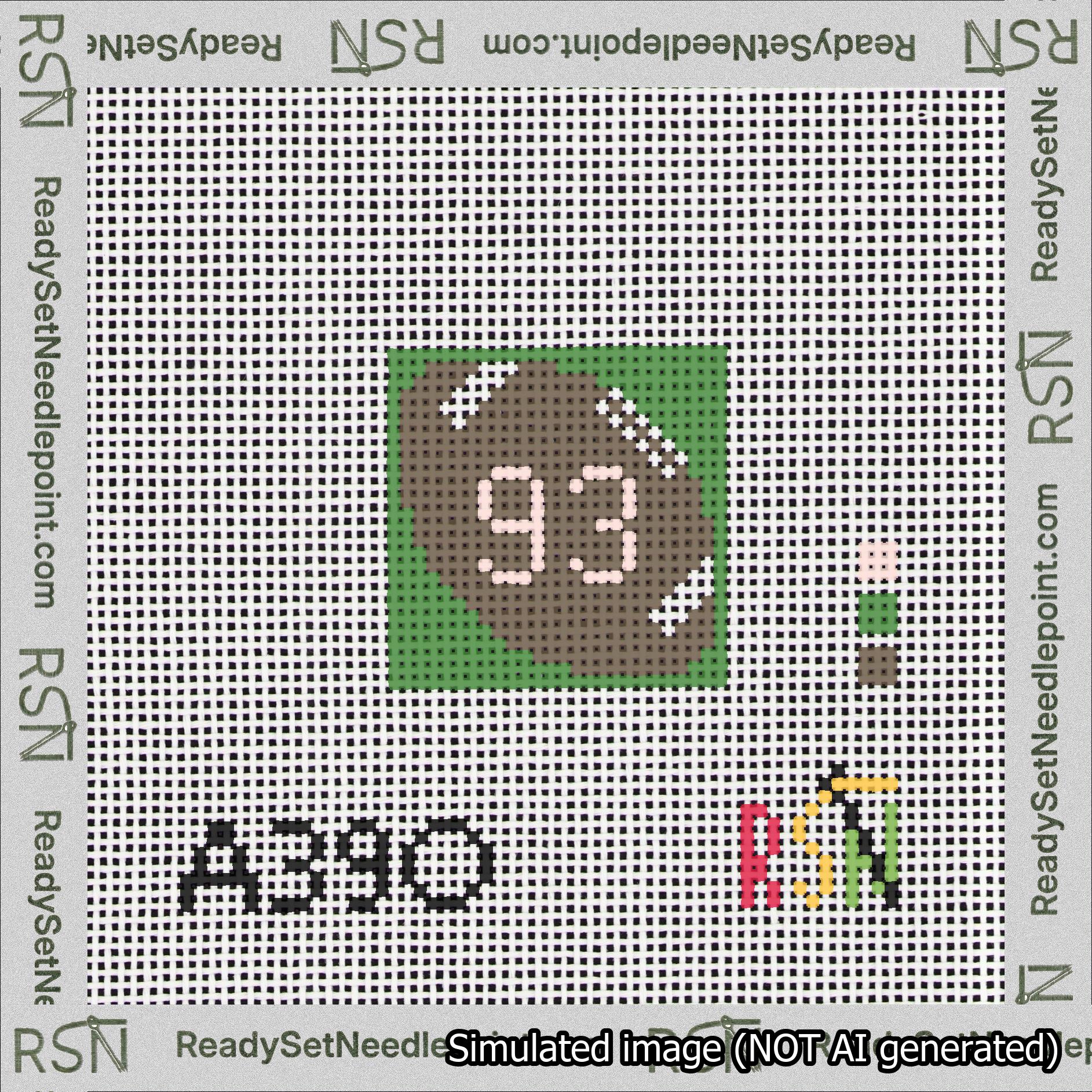 Football Bag Charm Pink 50-99 Needlepoint Canvas Design