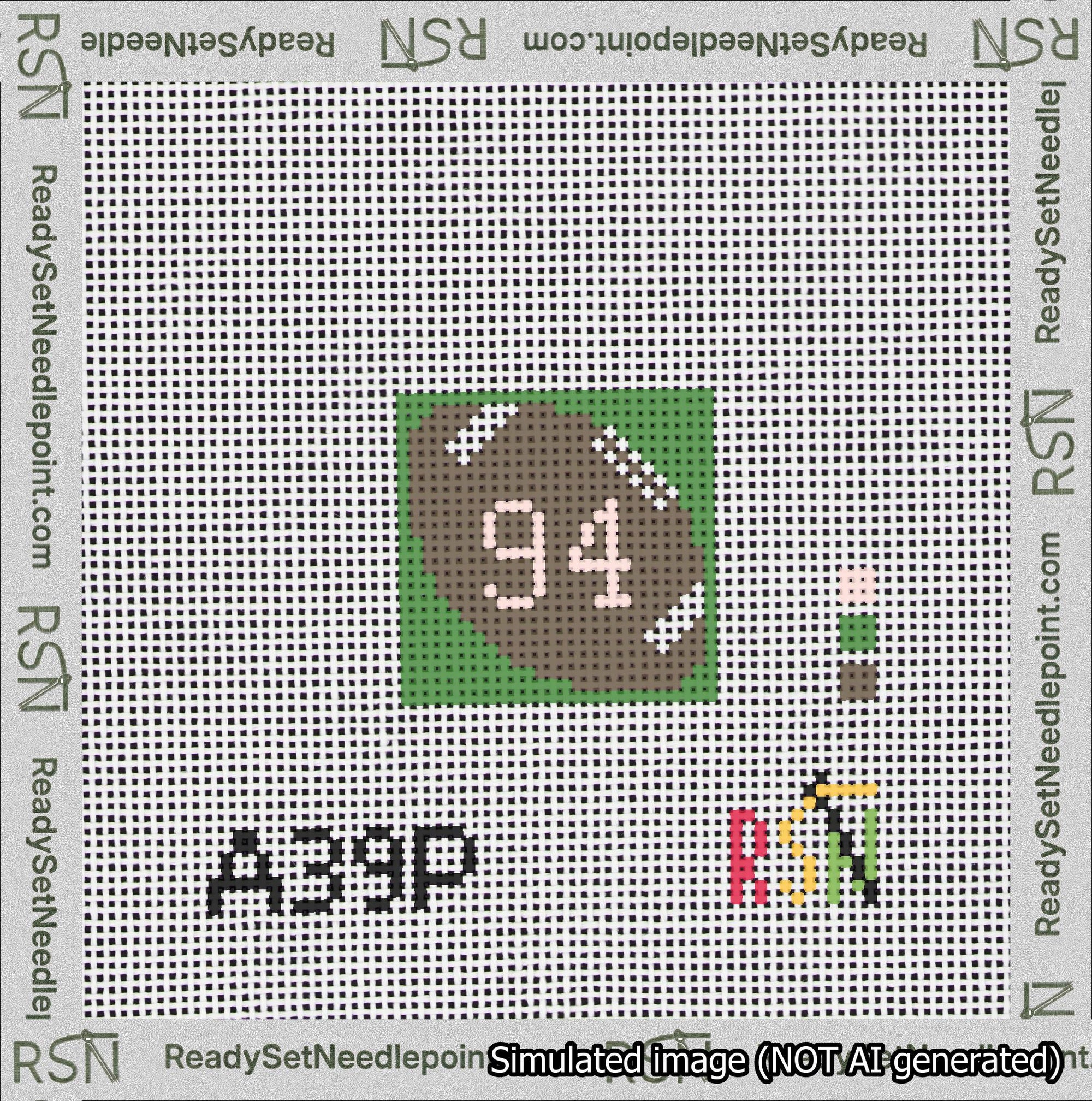 Football Bag Charm Pink 50-99 Needlepoint Canvas Design