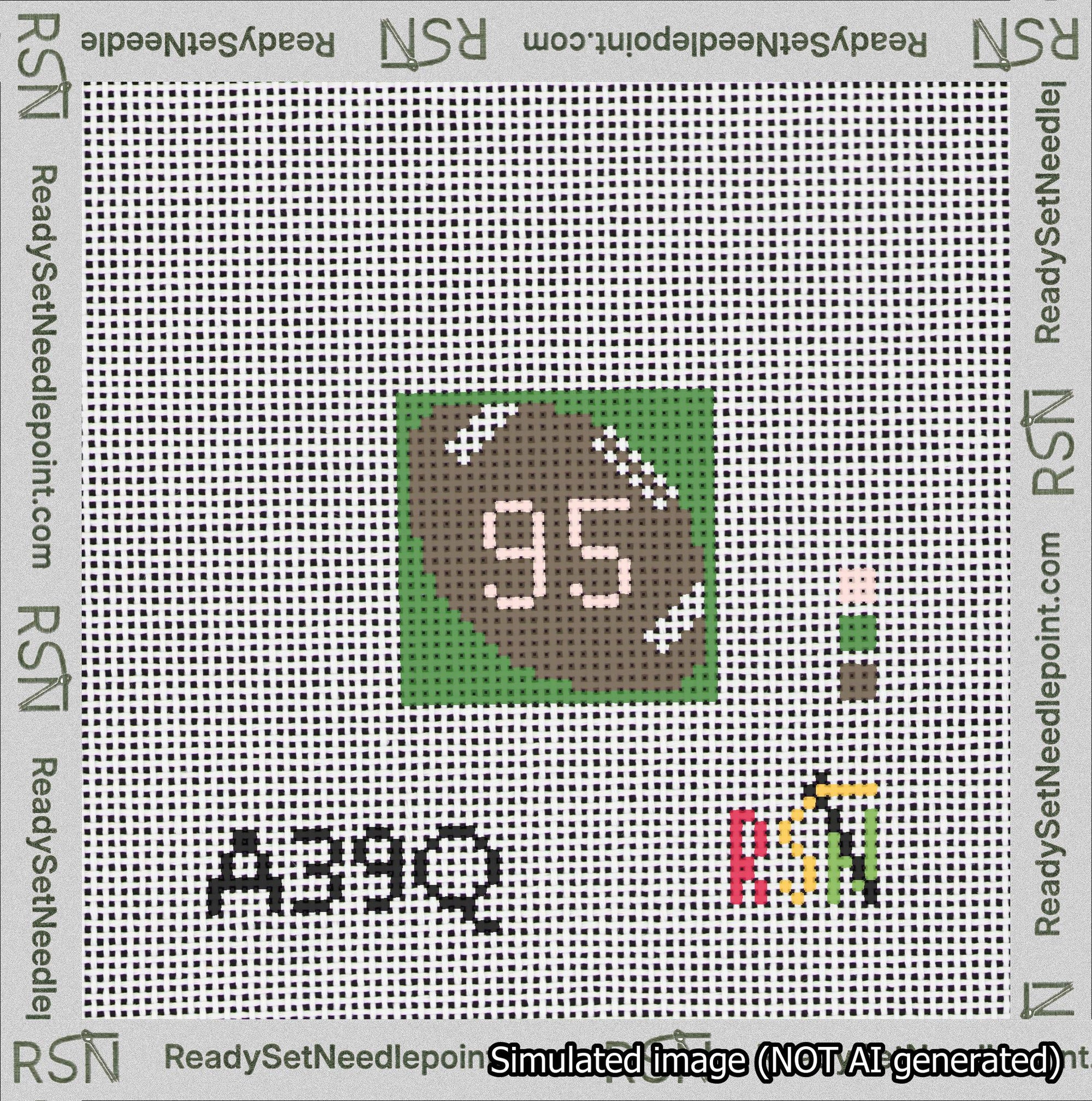 Football Bag Charm Pink 50-99 Needlepoint Canvas Design