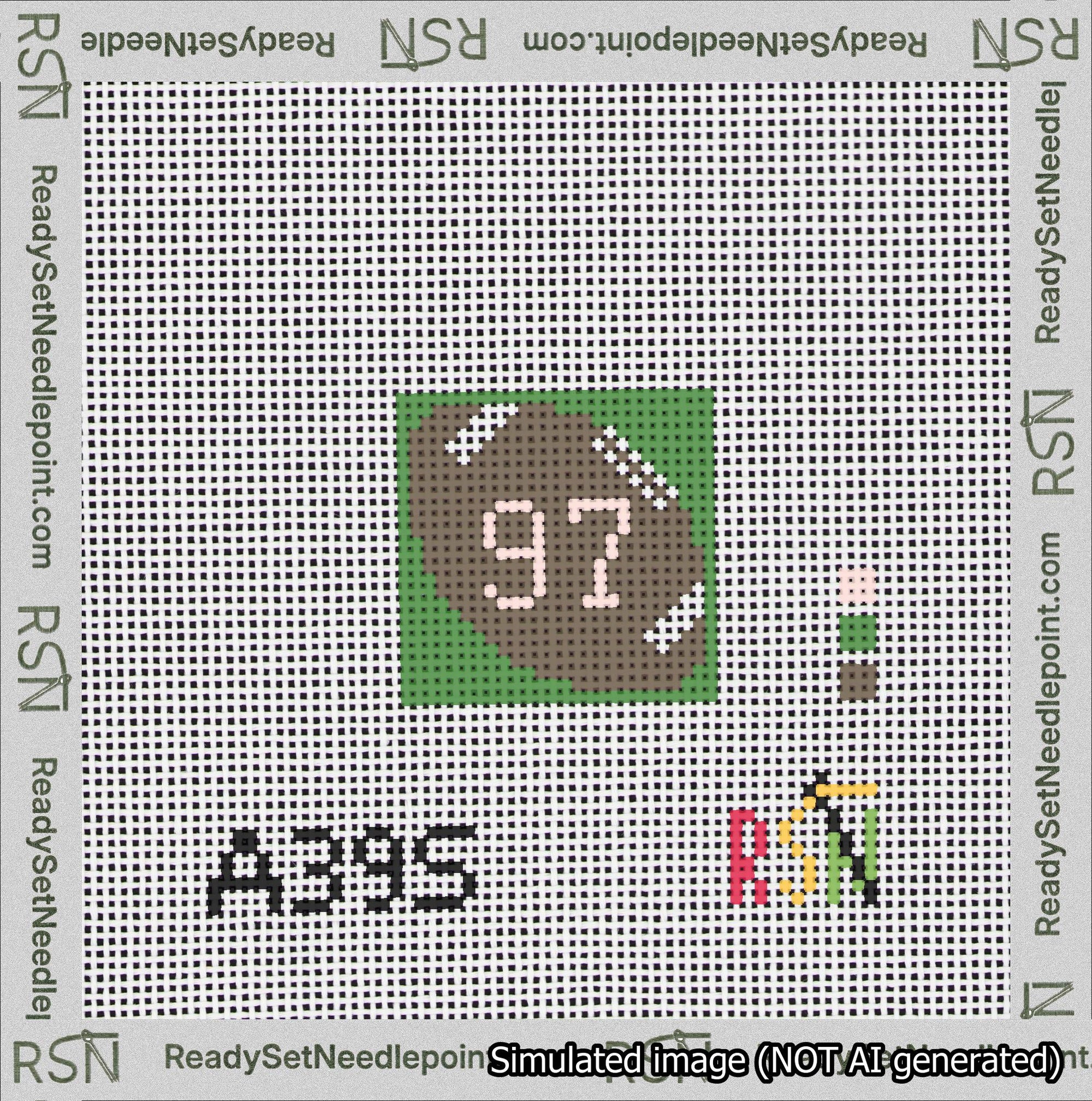 Football Bag Charm Pink 50-99 Needlepoint Canvas Design