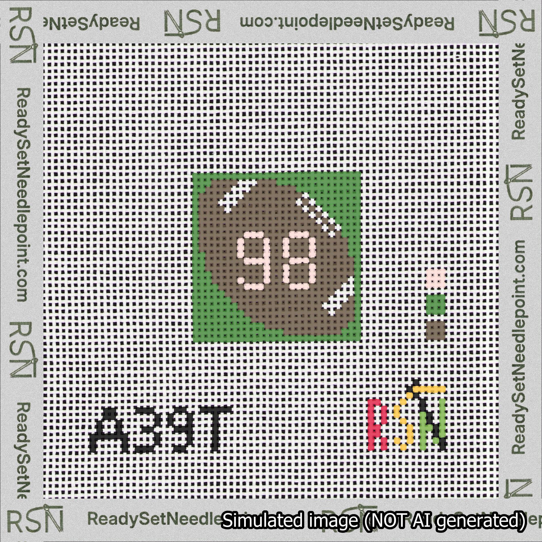 Football Bag Charm Pink 50-99 Needlepoint Canvas Design