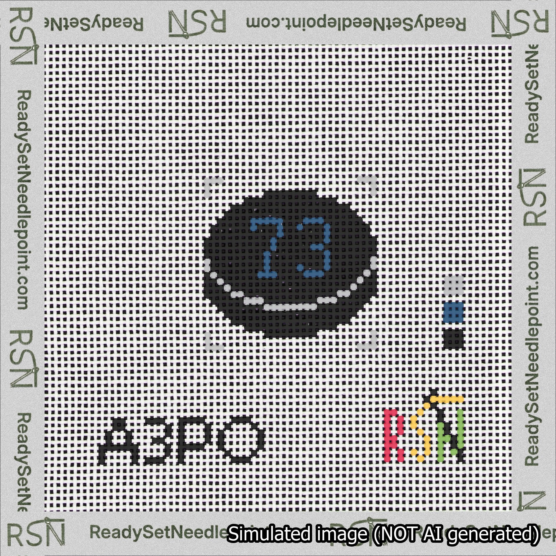 Hockey Puck Bag Charm Blue 50-99 Needlepoint Canvas Design