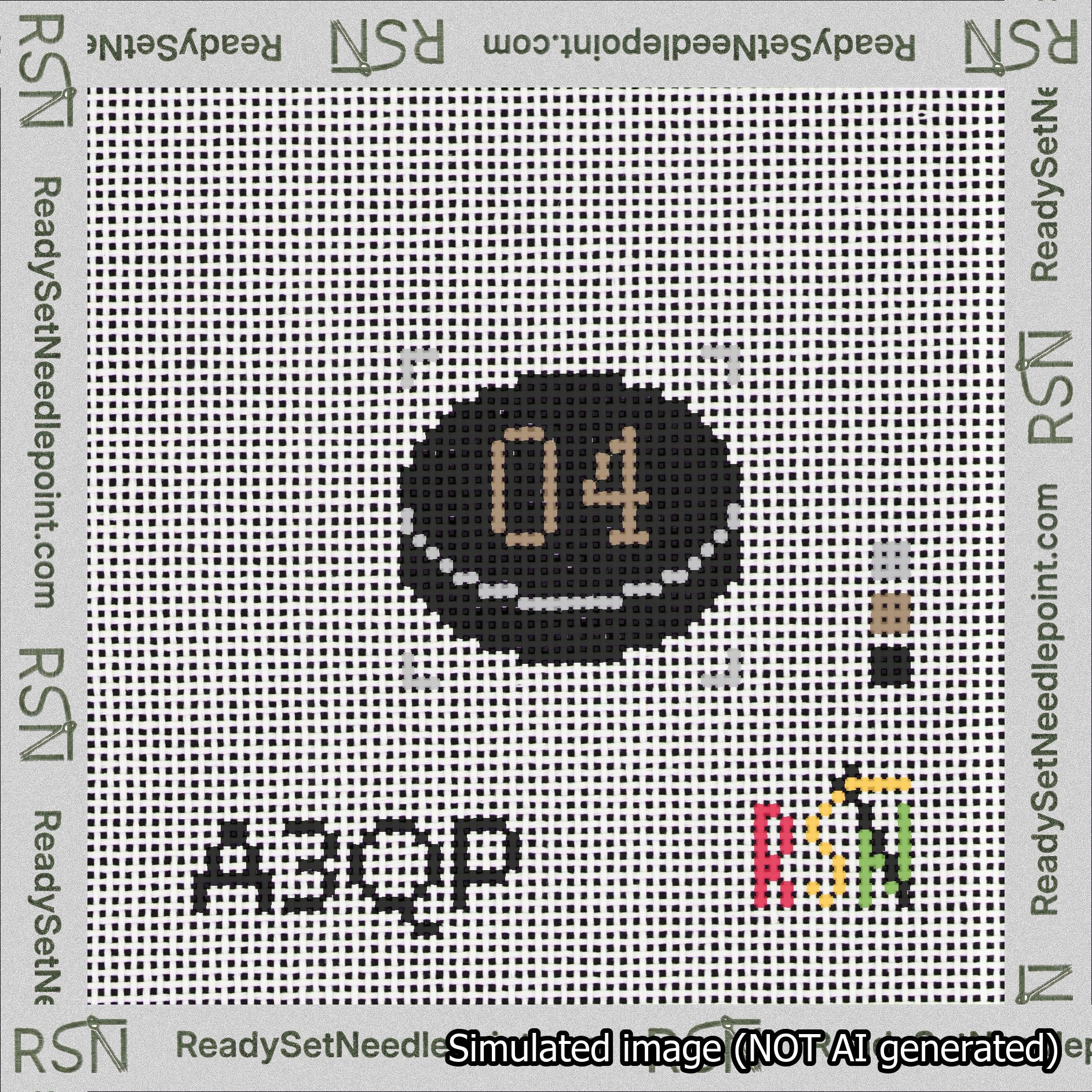 Hockey Puck Bag Charm Brown 0-49 Needlepoint Canvas Design