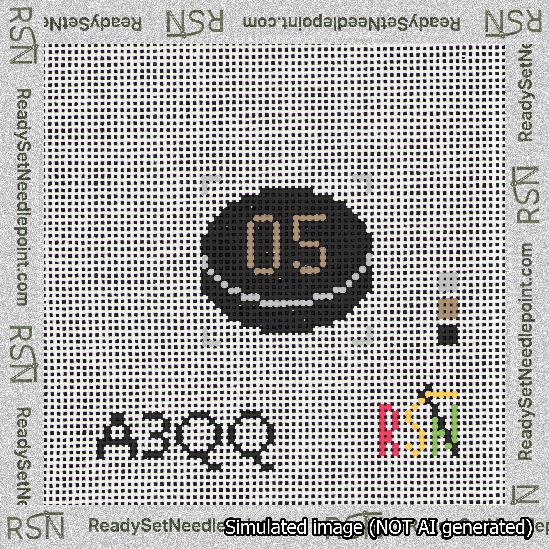 Hockey Puck Bag Charm Brown 0-49 Needlepoint Canvas Design